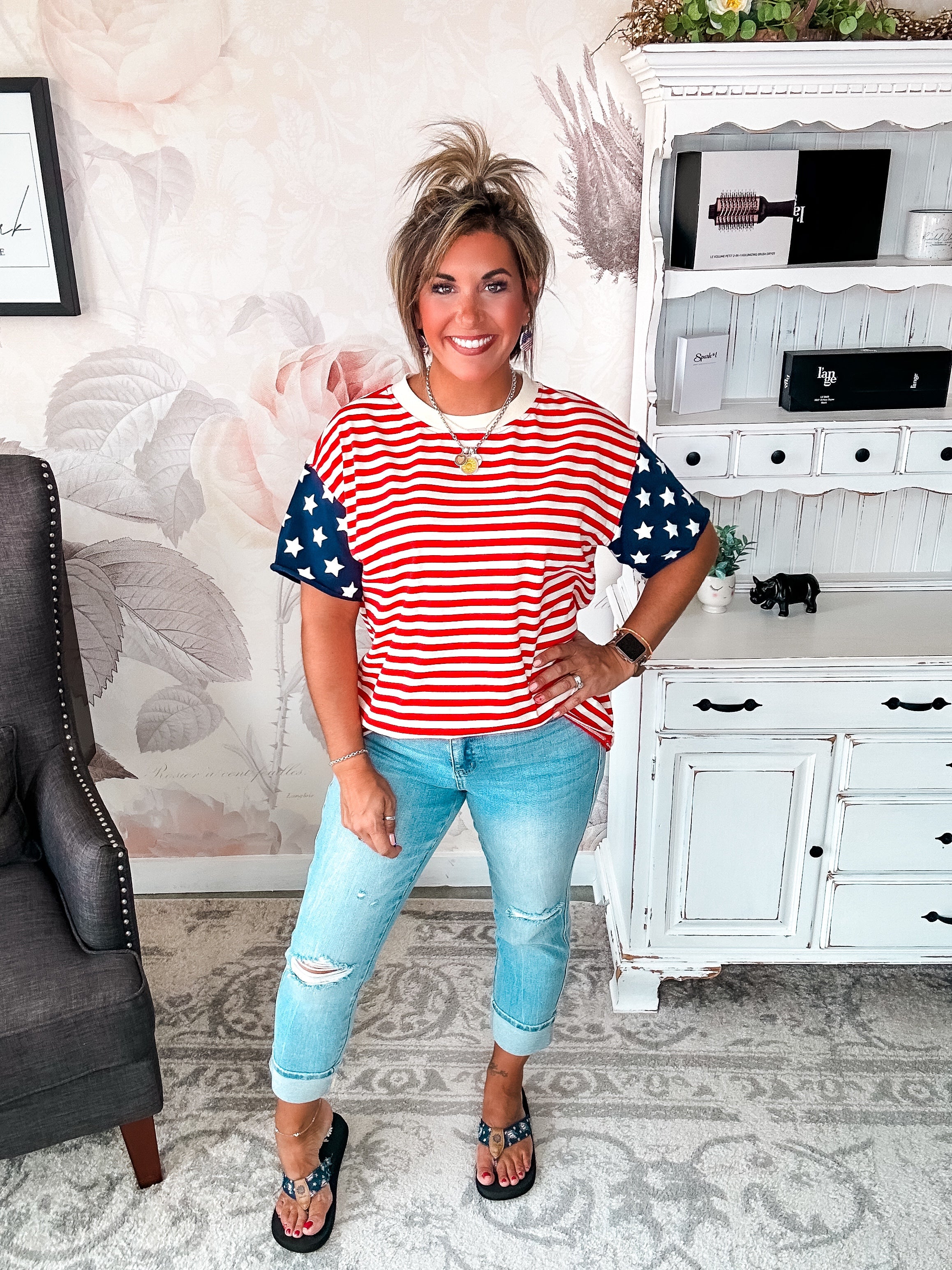 Ampersand Avenue Boyfriend Tee - Little Miss USA