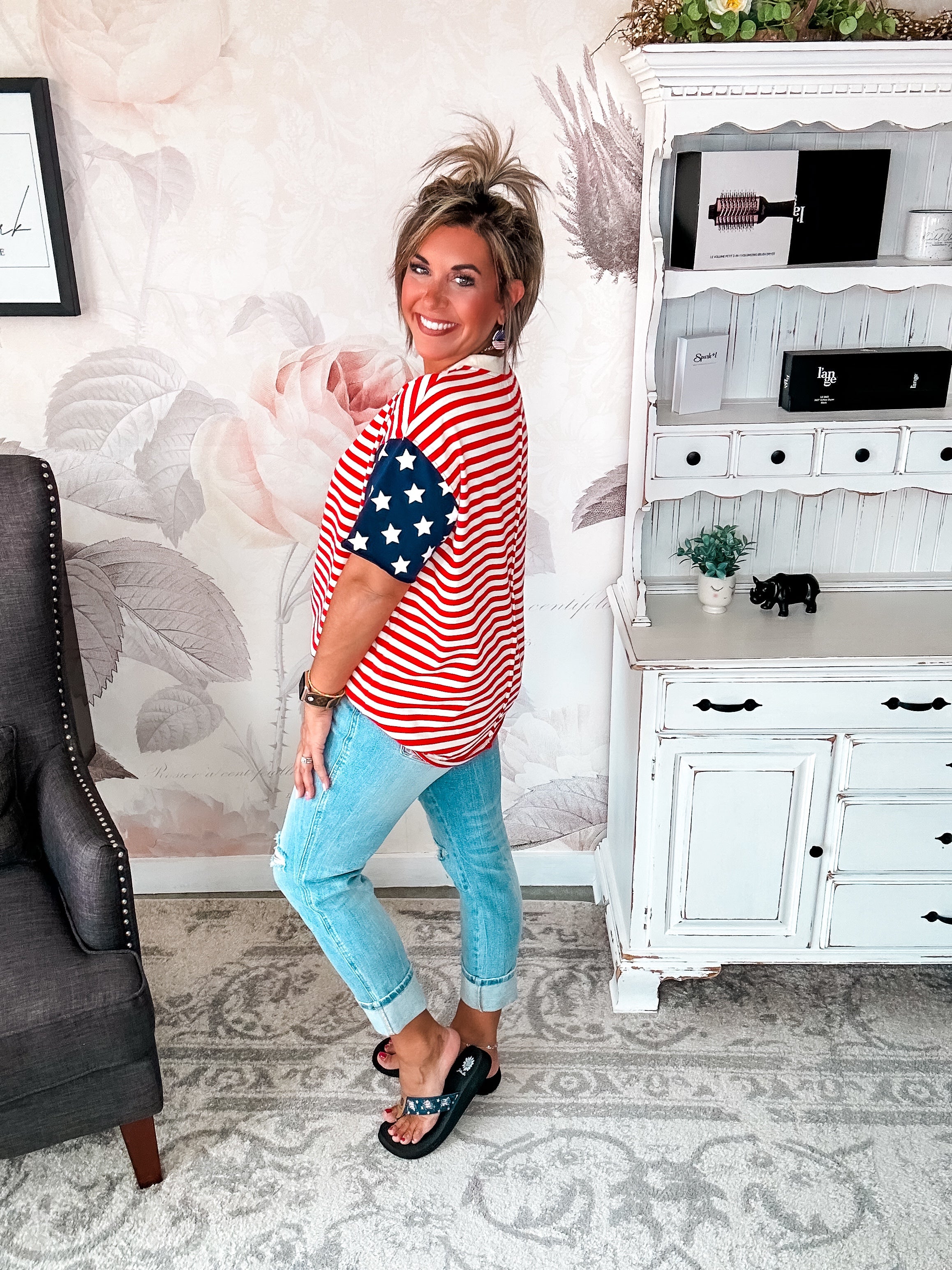 Ampersand Avenue Boyfriend Tee - Little Miss USA