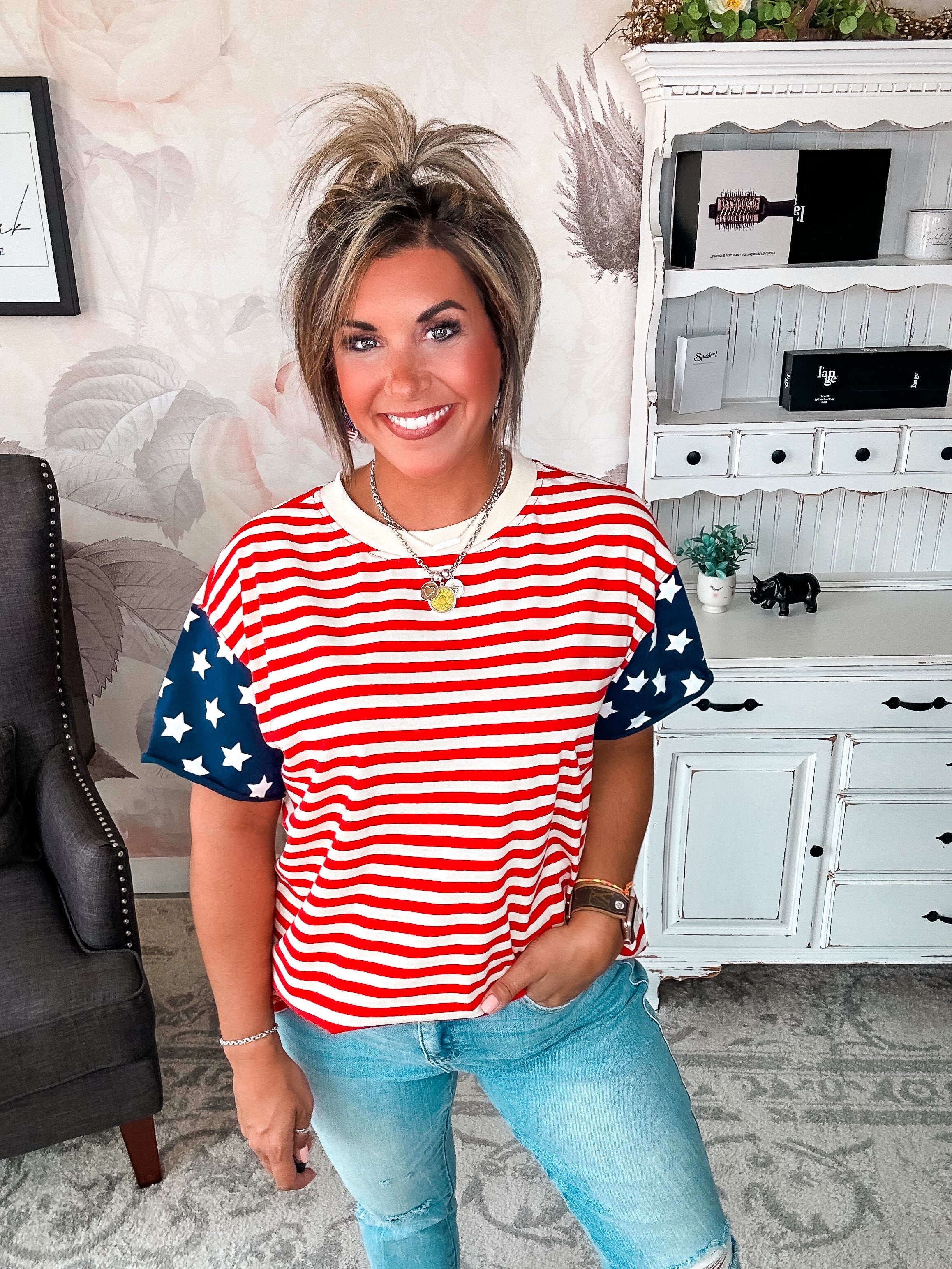 Ampersand Avenue Boyfriend Tee - Little Miss USA