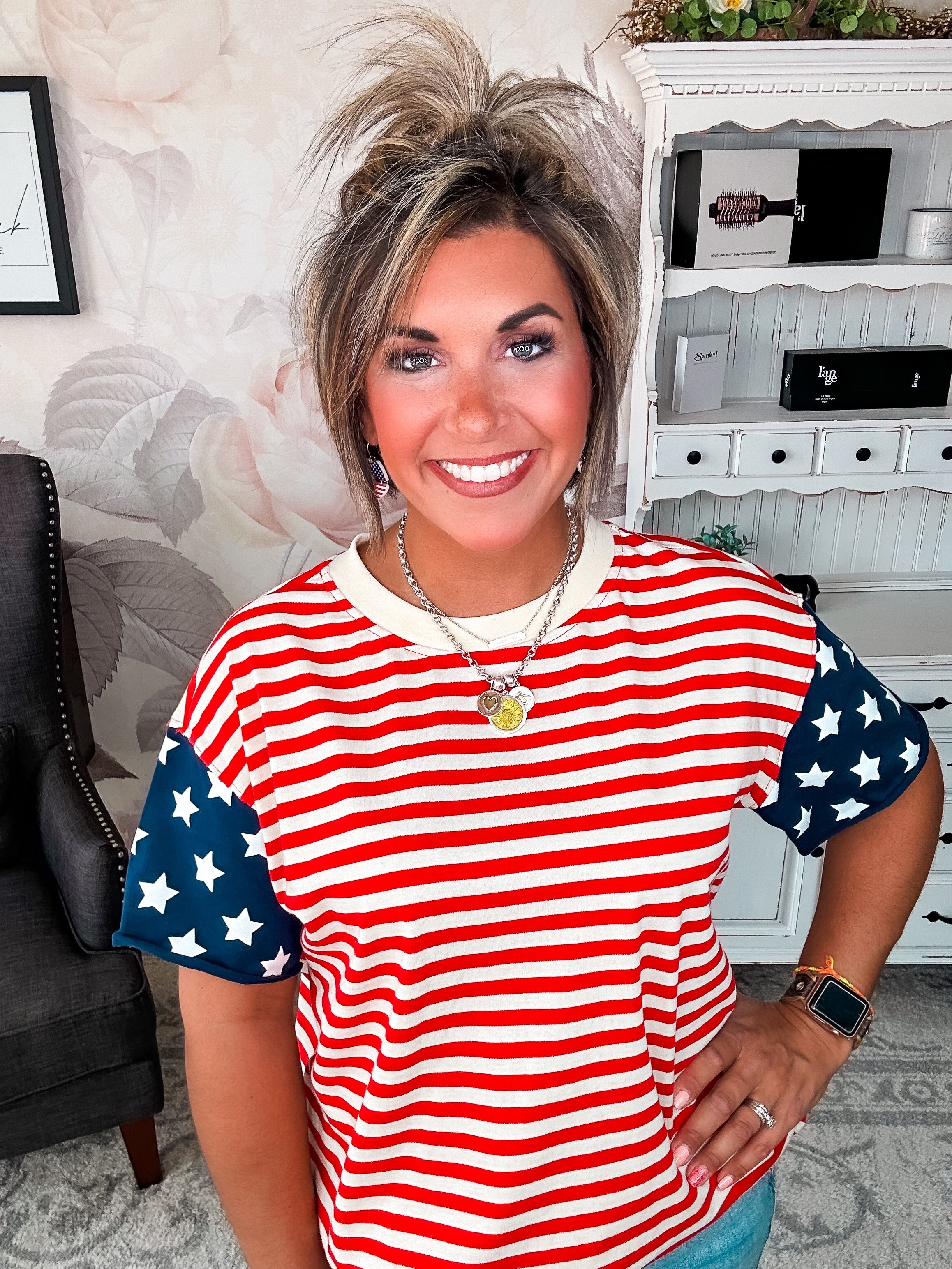 Ampersand Avenue Boyfriend Tee - Little Miss USA