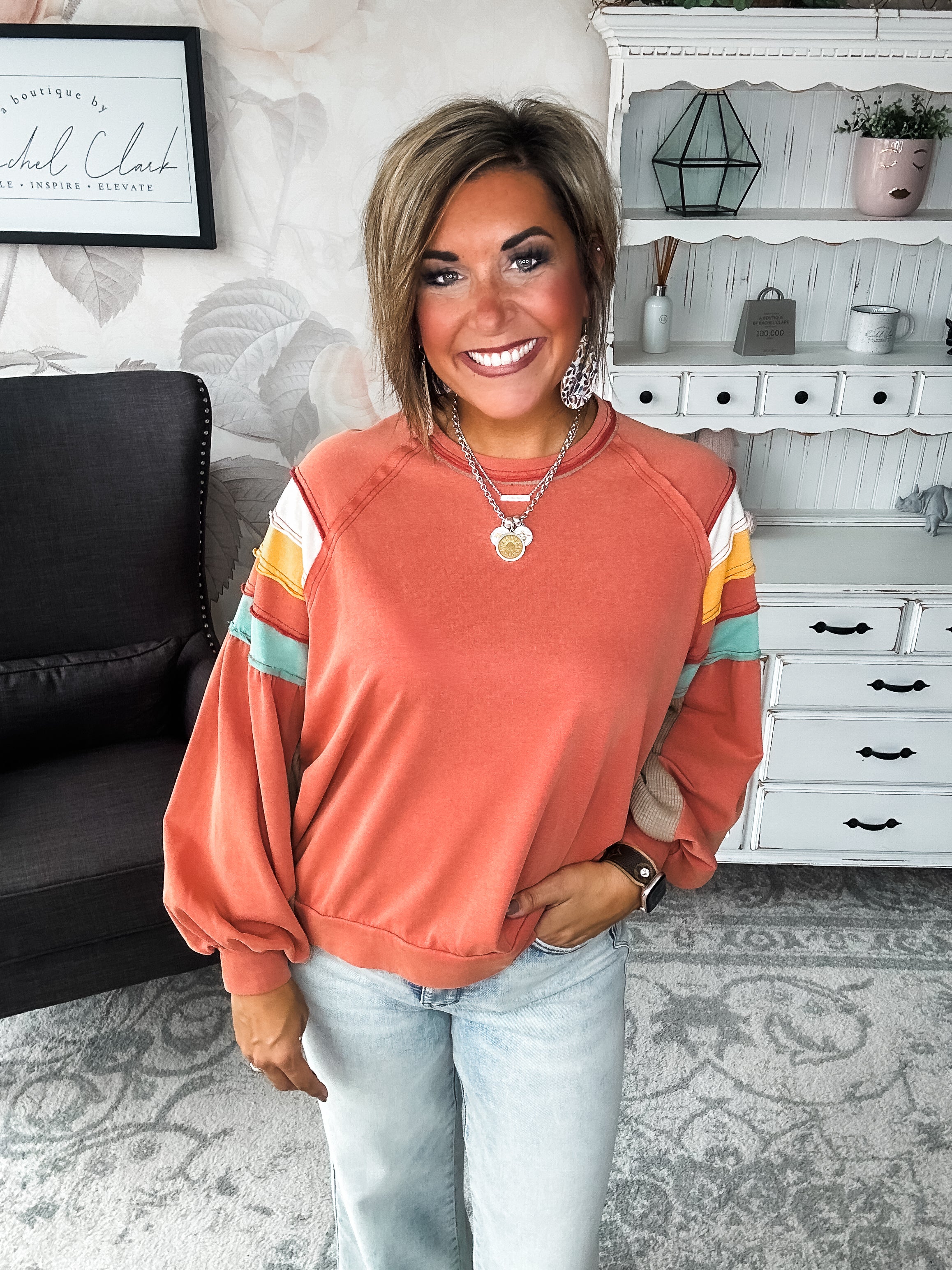 Don't Go Back Pullover Top