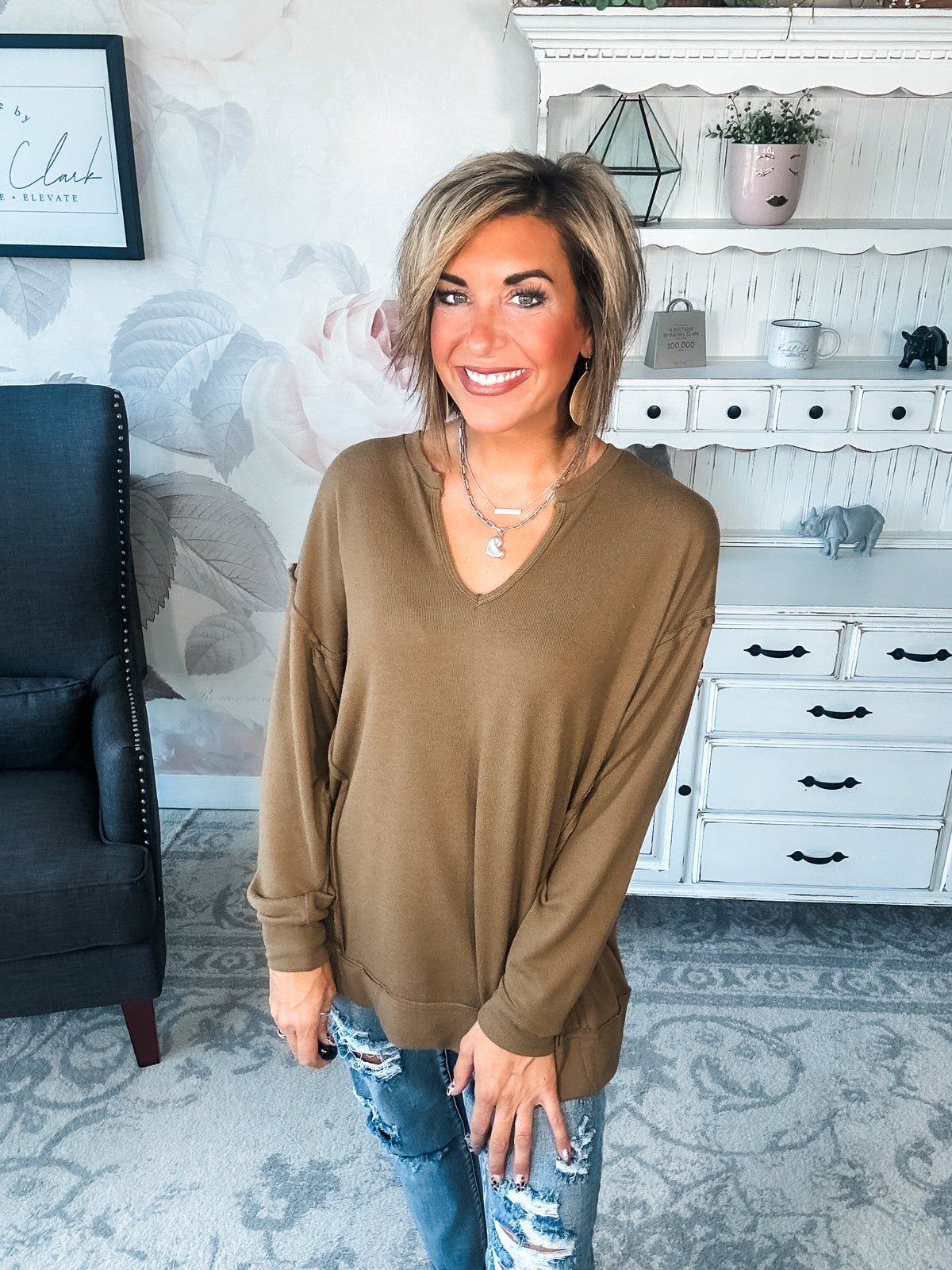 Worth the Wait Pullover - Olive