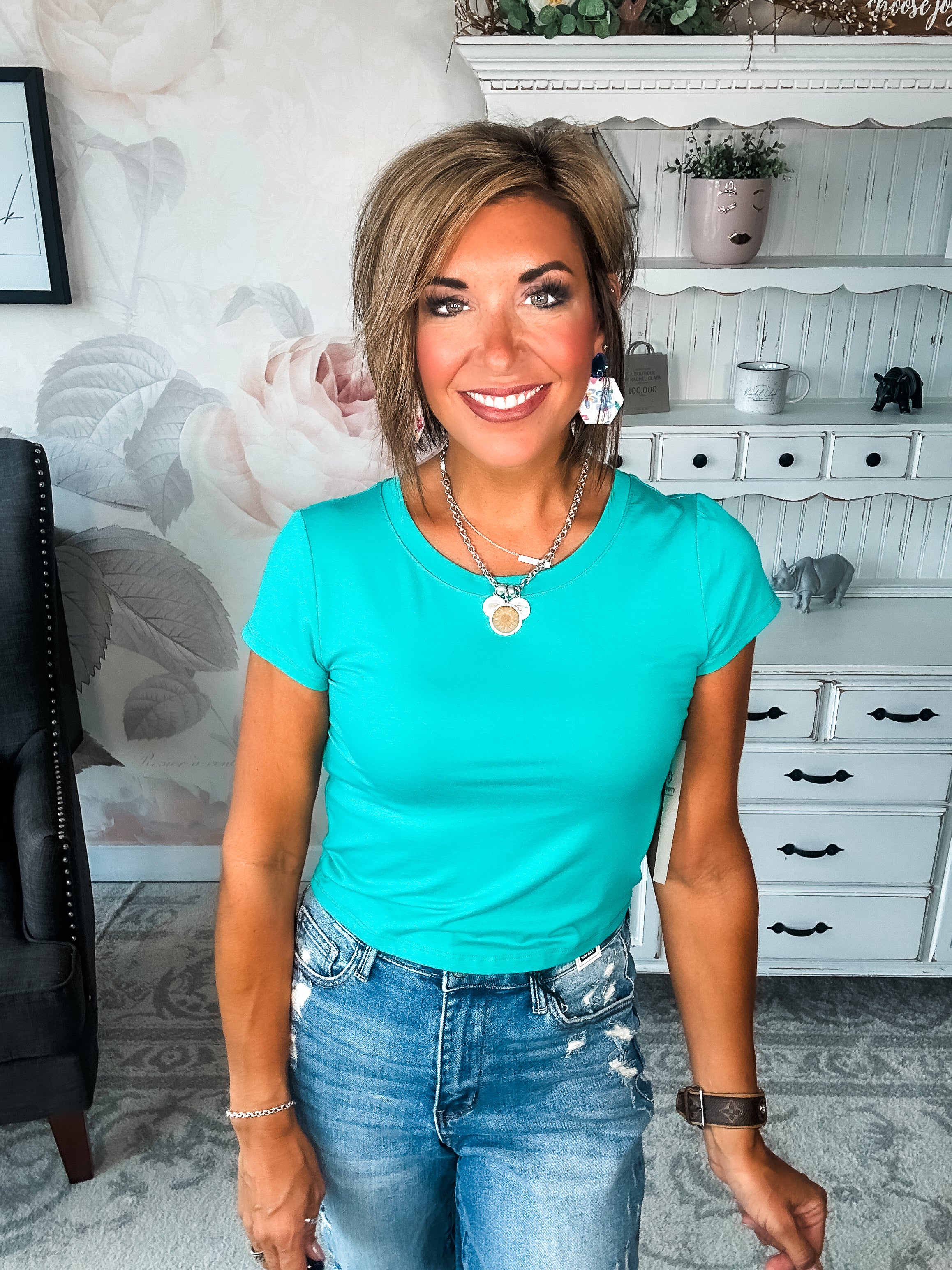 You Wanna Know Short Sleeve Tee - Sea Green