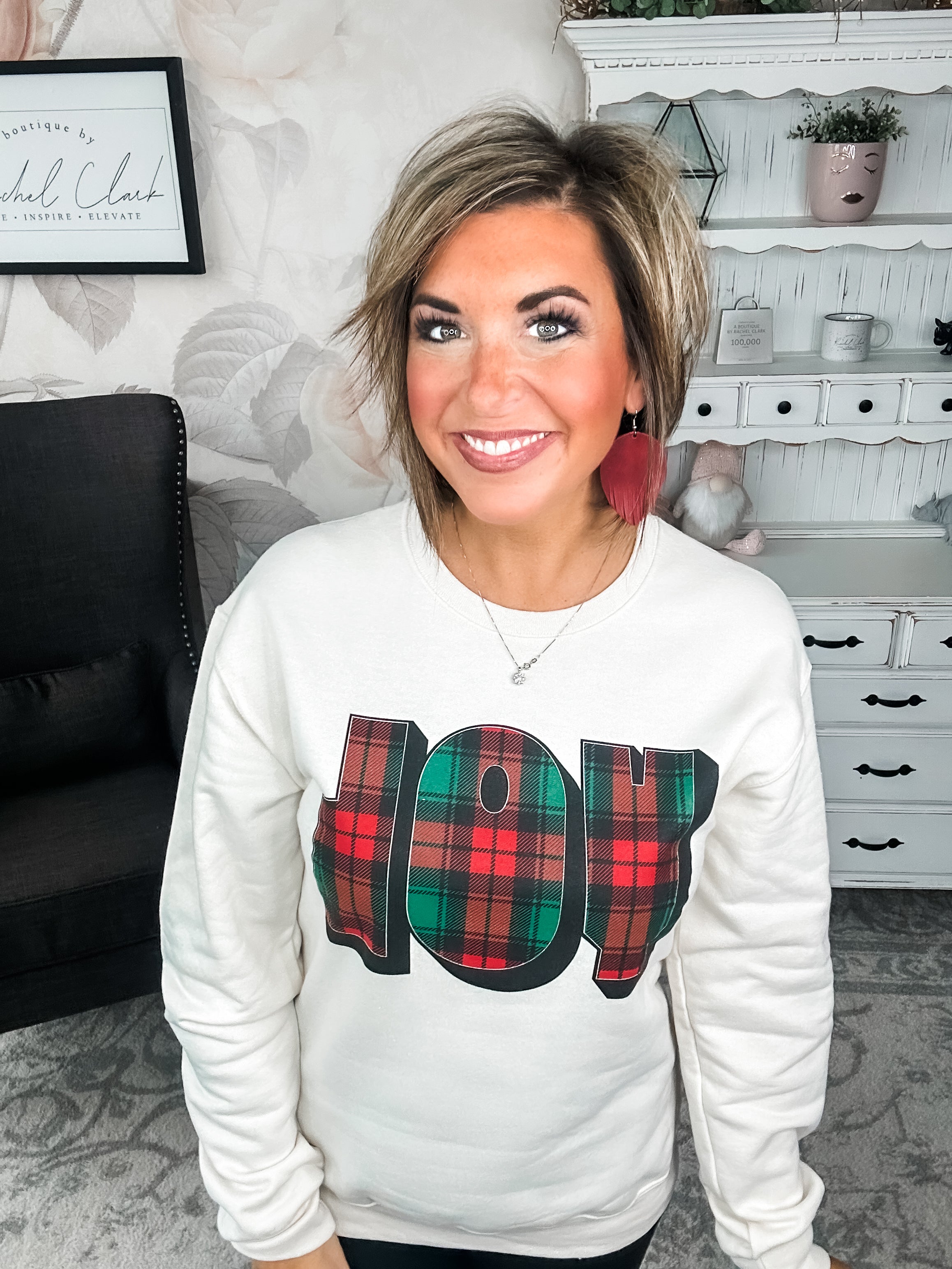 Plaid Joy Sweatshirt