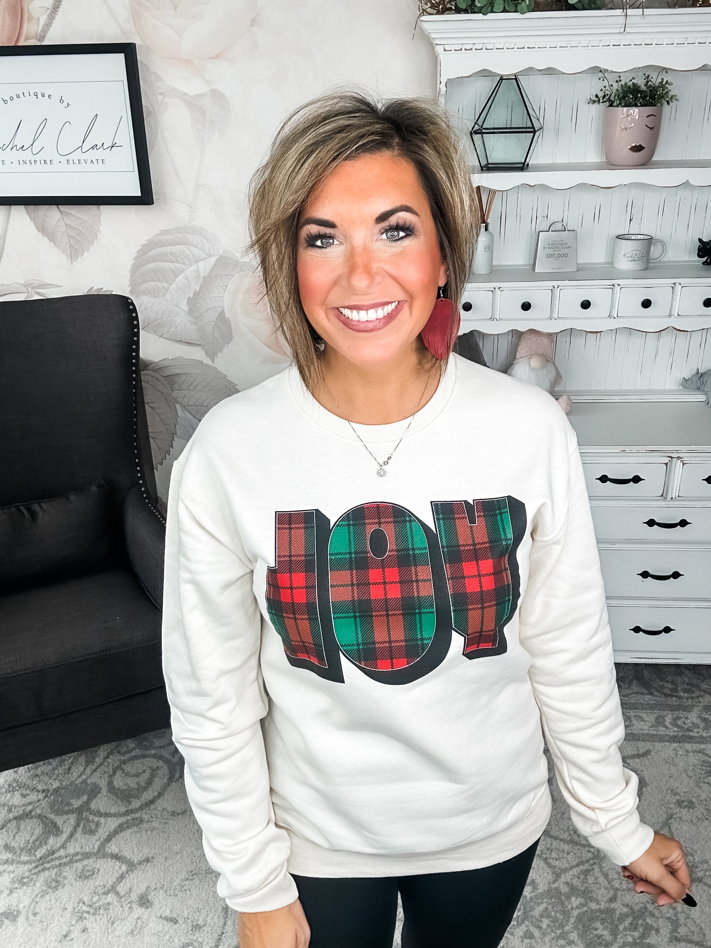 Plaid Joy Sweatshirt