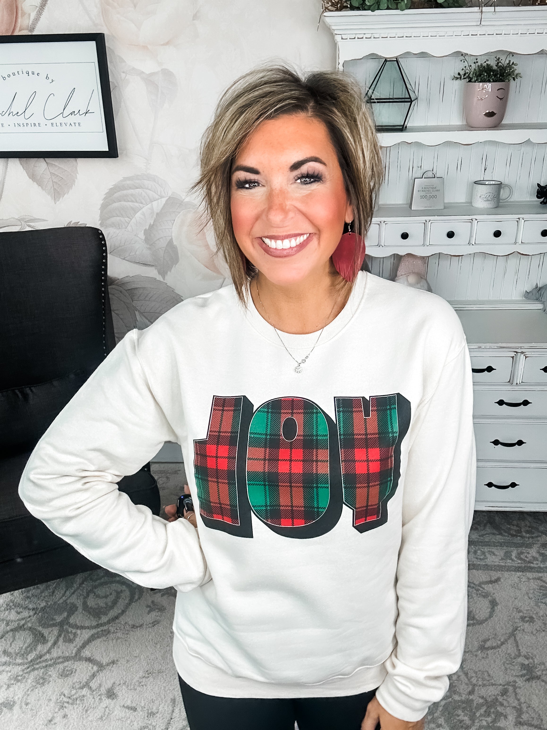 Plaid Joy Sweatshirt