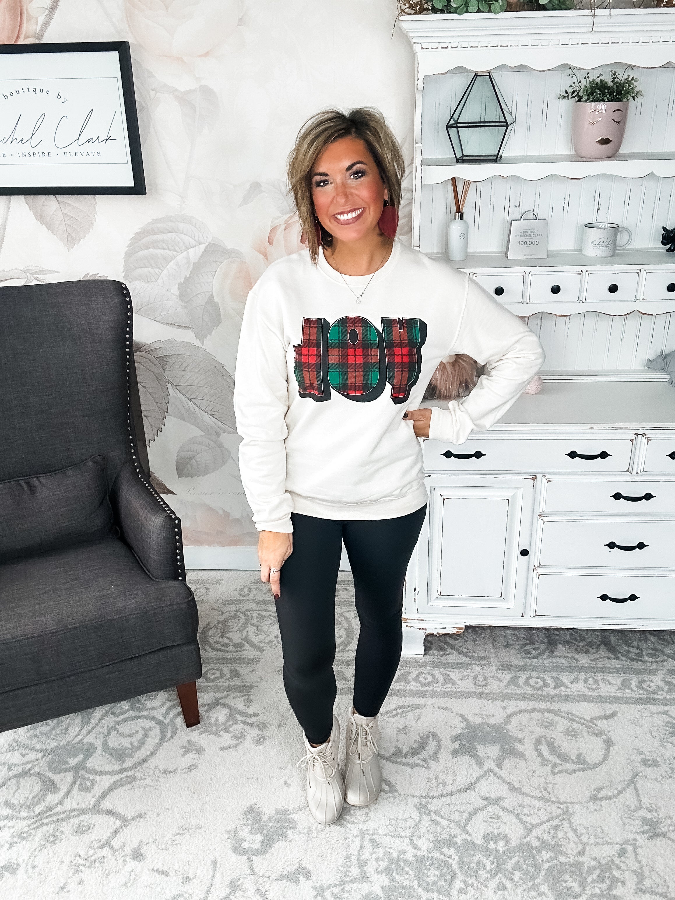 Plaid Joy Sweatshirt