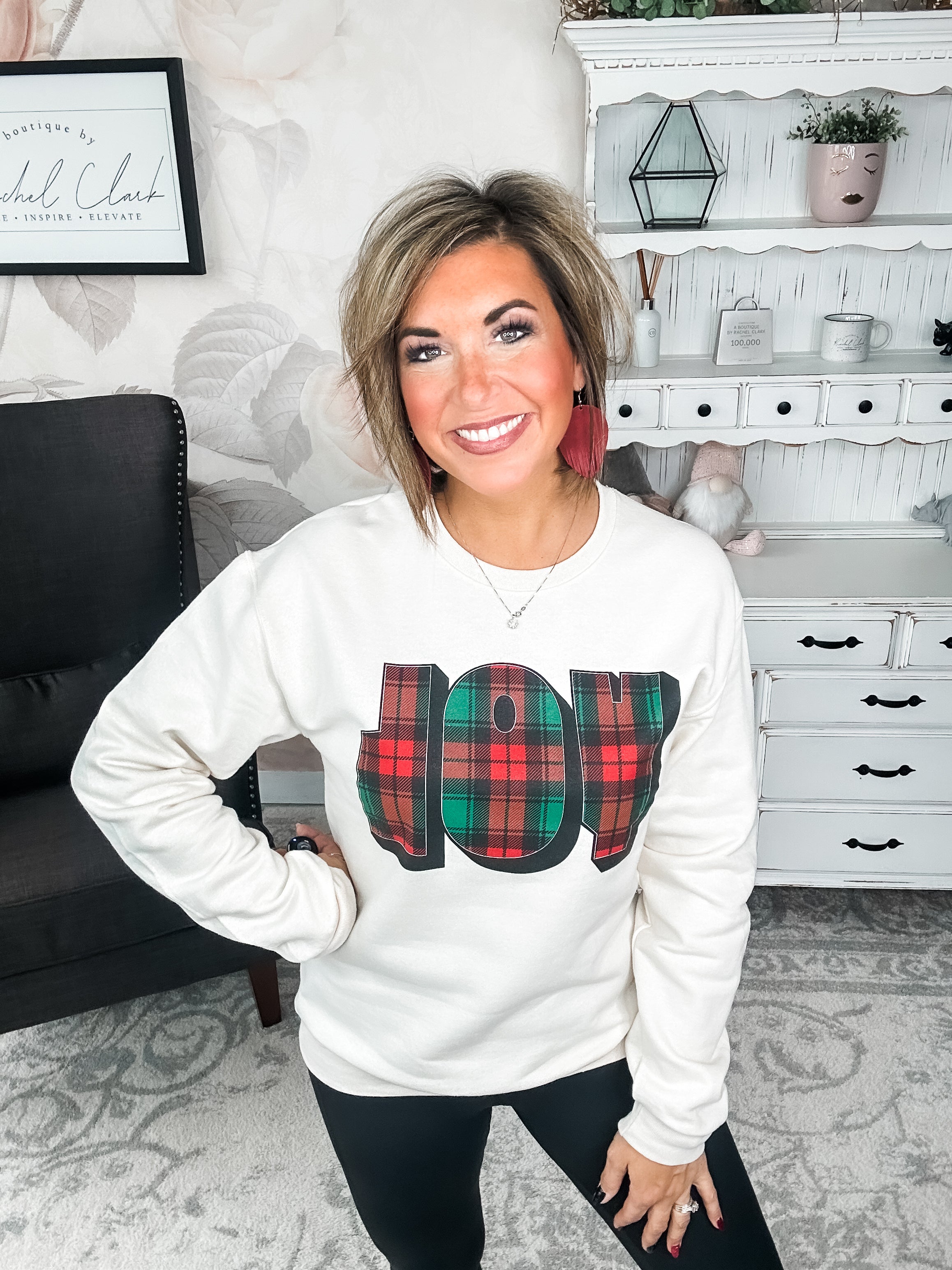 Plaid Joy Sweatshirt