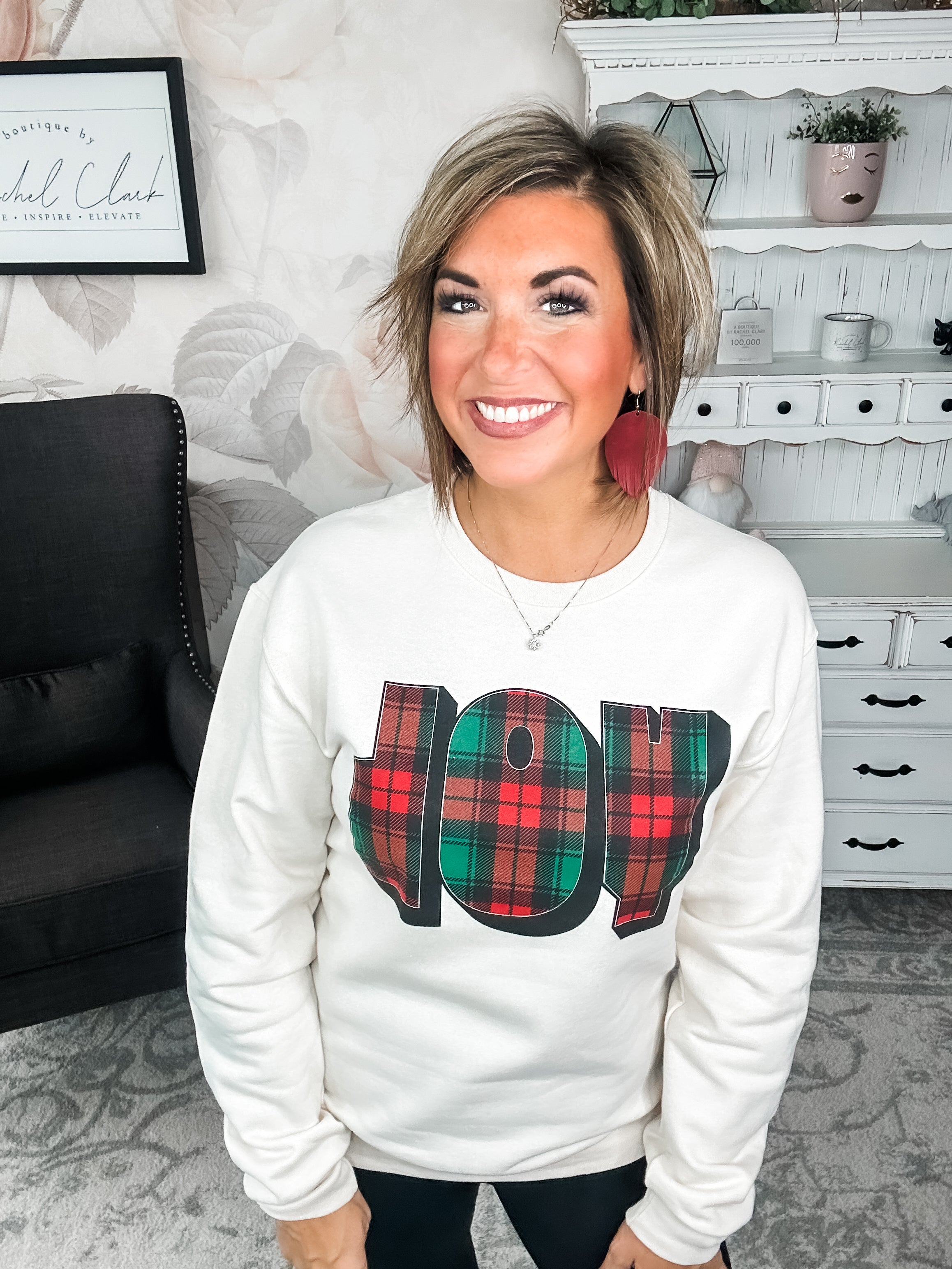 Plaid Joy Sweatshirt