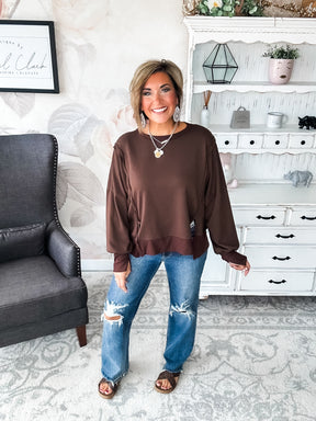 Still Be Here Pullover - Brown