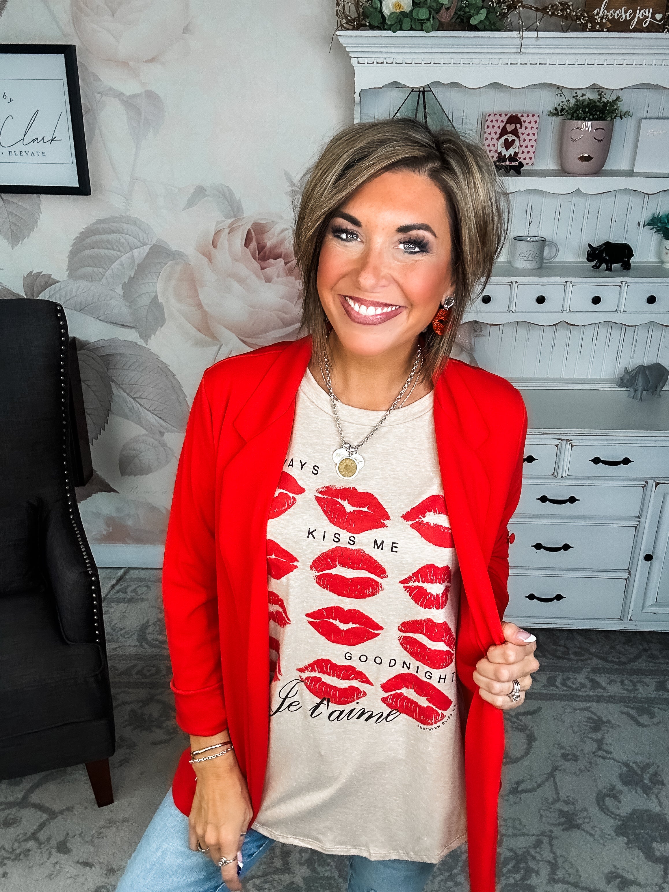 Always Kiss Me Goodnight Scoop Neck Graphic Tee