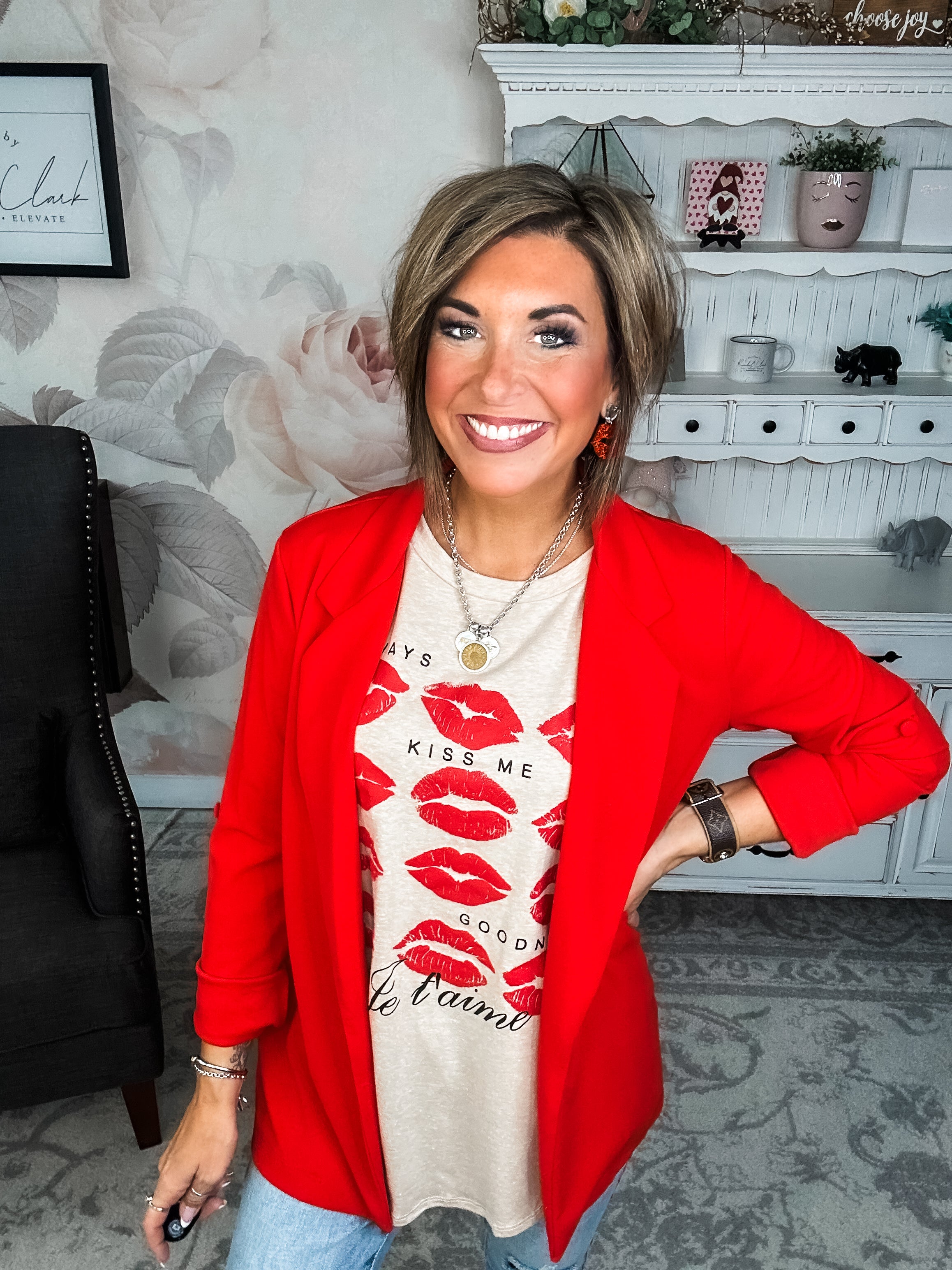 Always Kiss Me Goodnight Scoop Neck Graphic Tee