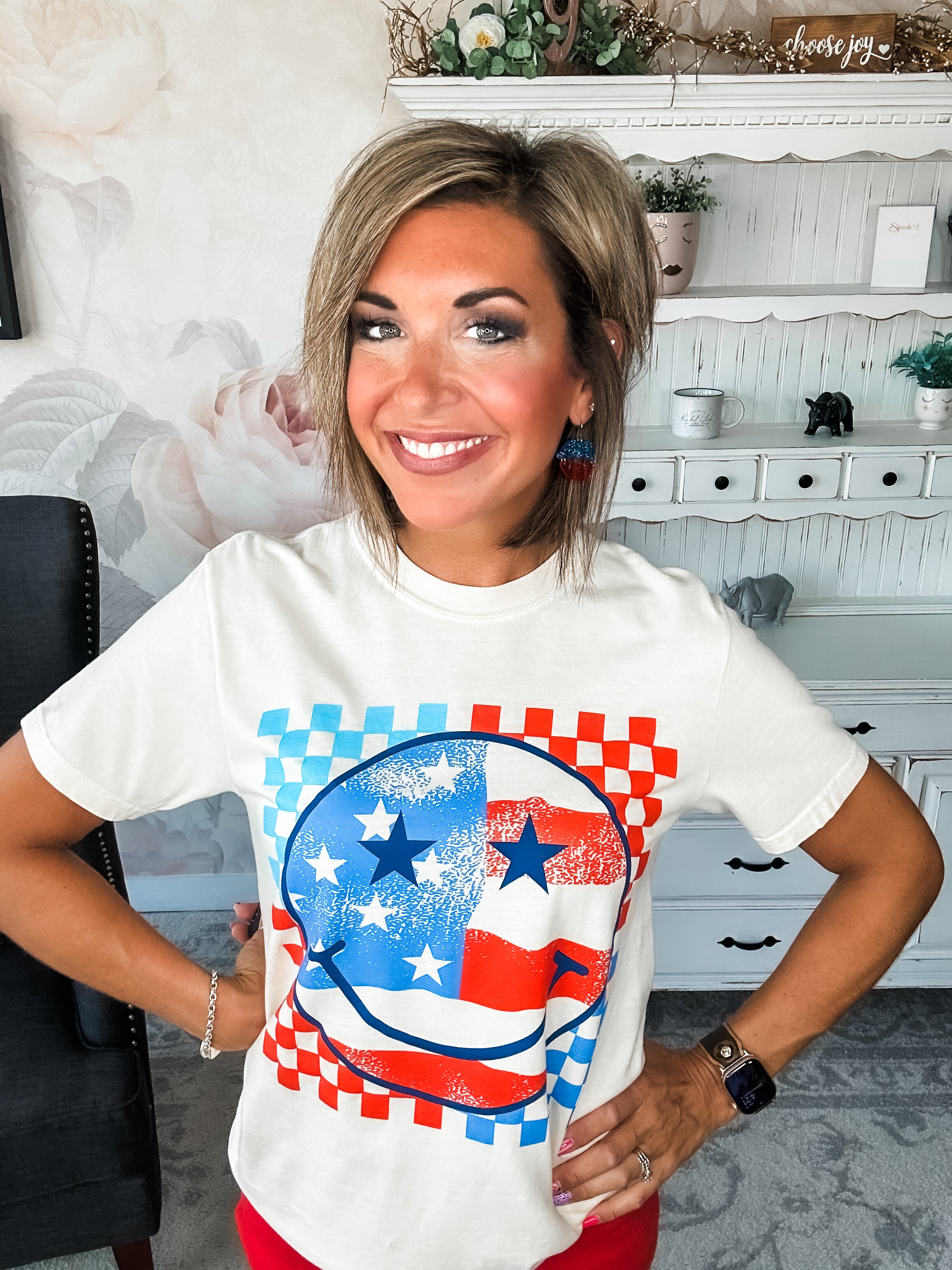 Patriotic Smiley Graphic Tee