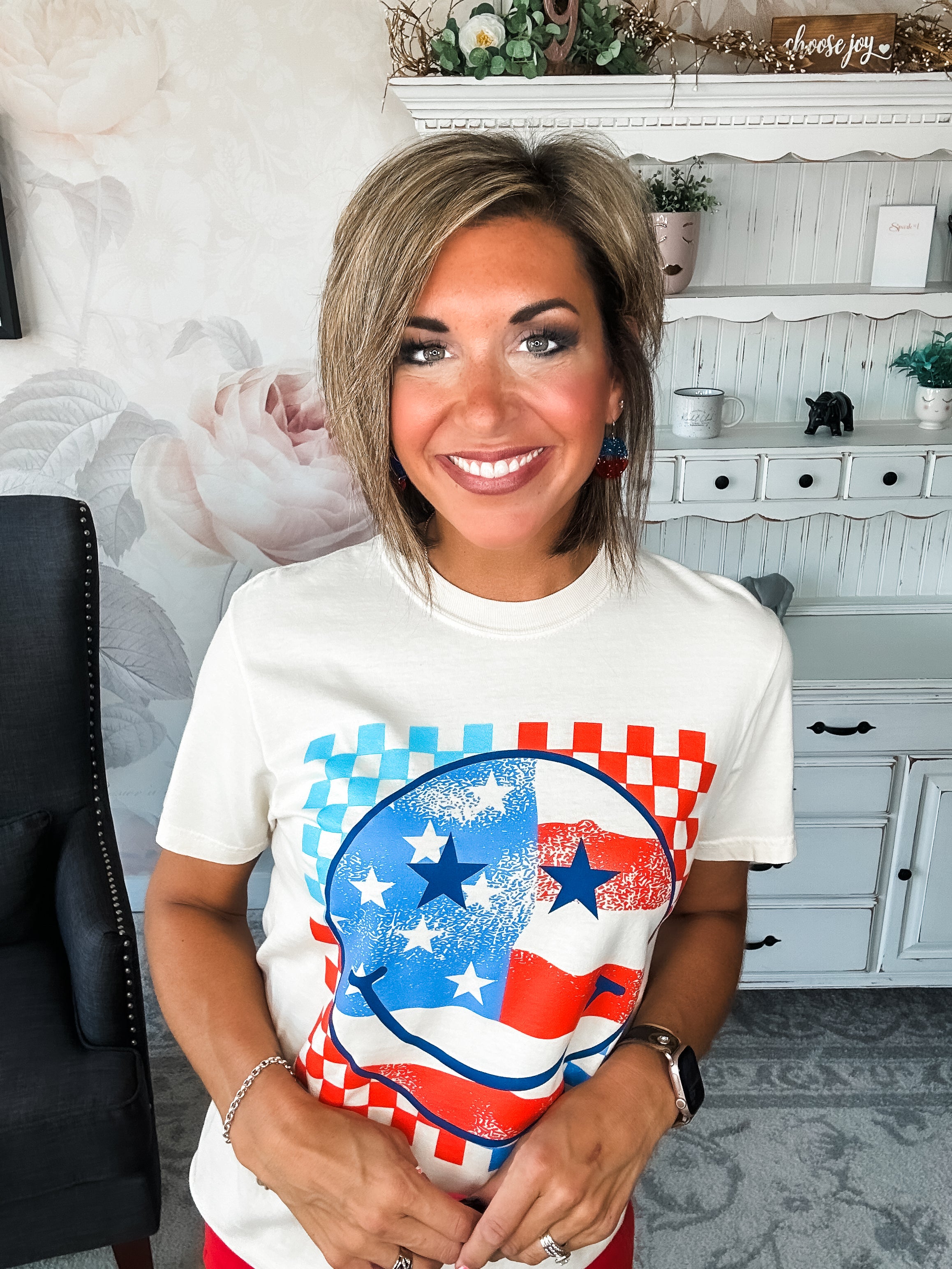 Patriotic Smiley Graphic Tee