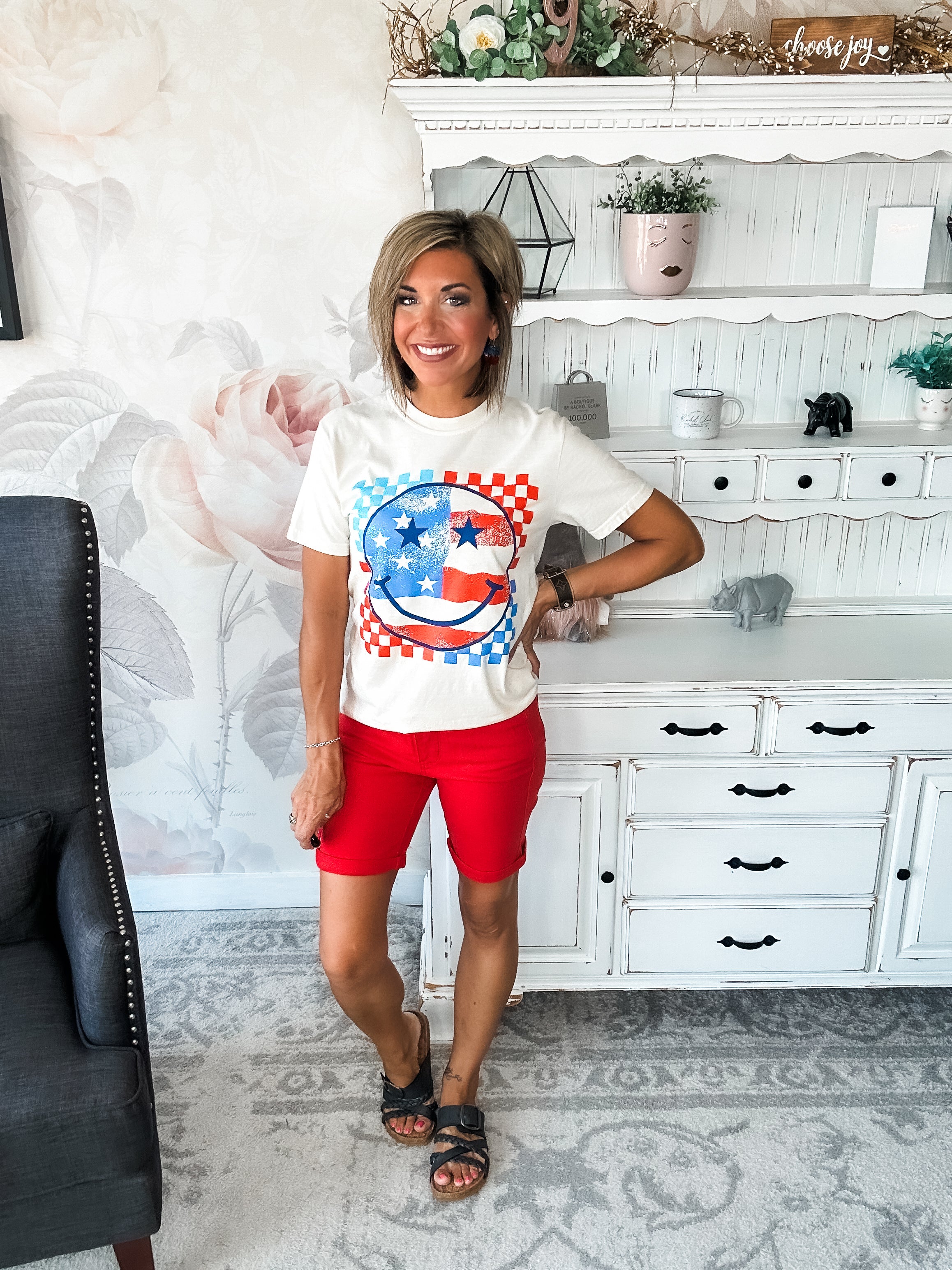 Patriotic Smiley Graphic Tee