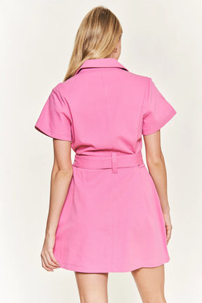 Not Stopping Me Belted Shirt Dress