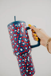 Red, White & Blue Leopard 38 oz. Tumbler