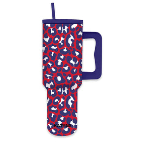 Red, White & Blue Leopard 38 oz. Tumbler