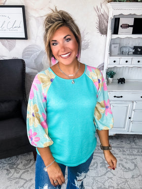 No Plans Needed Top - Turquoise