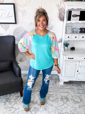 No Plans Needed Top - Turquoise