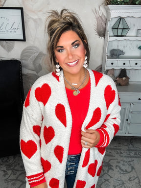 On Cloud Nine Valentine Cardigan - Red