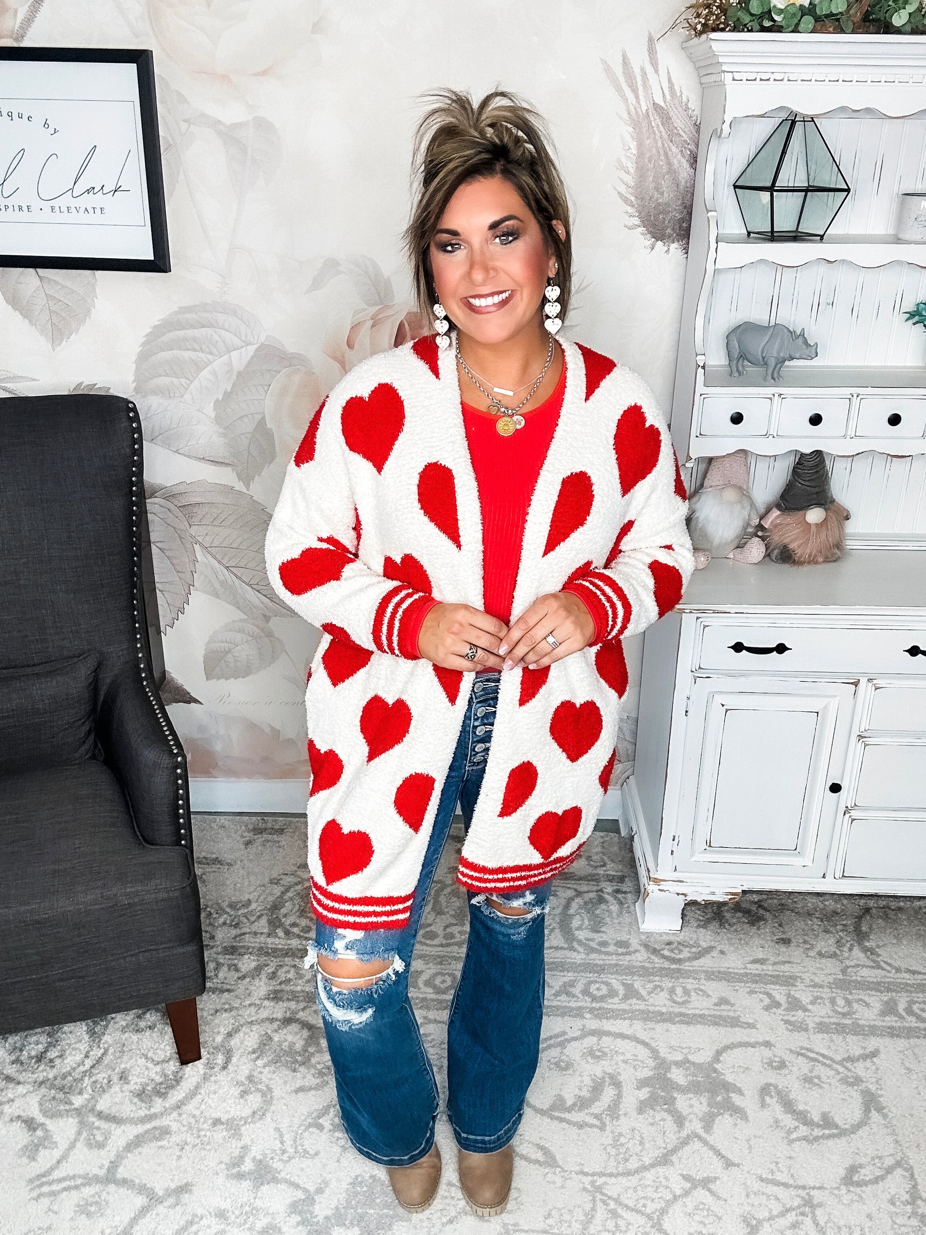 On Cloud Nine Valentine Cardigan - Red