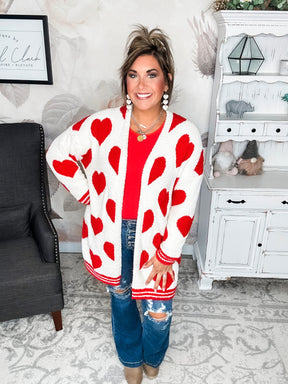 On Cloud Nine Valentine Cardigan - Red