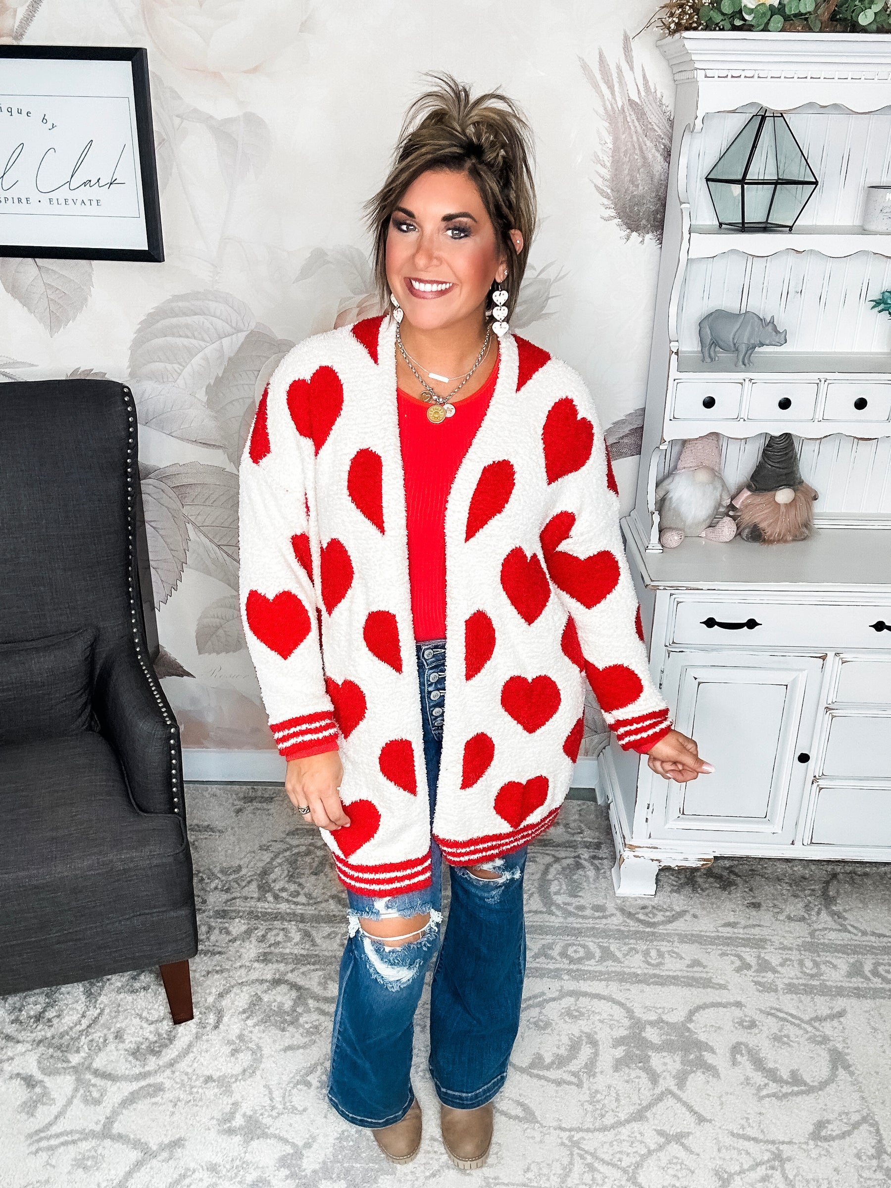 On Cloud Nine Valentine Cardigan - Red