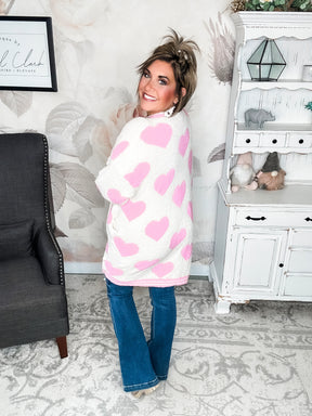 On Cloud Nine Valentine Cardigan - Pink