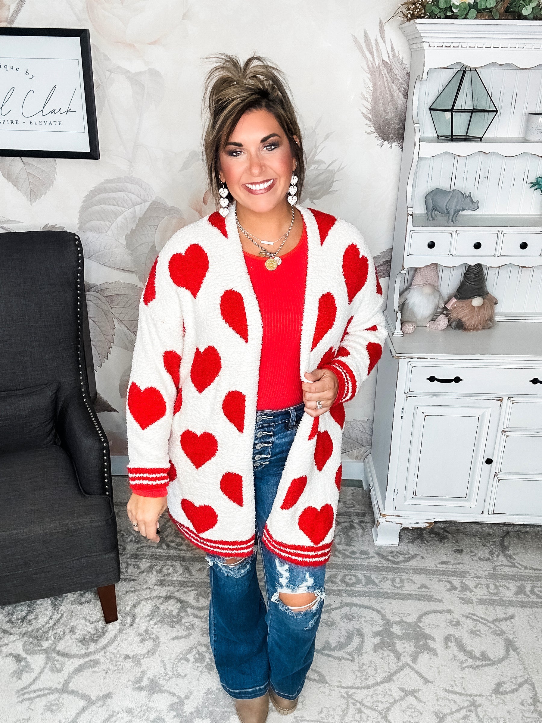 On Cloud Nine Valentine Cardigan - Red