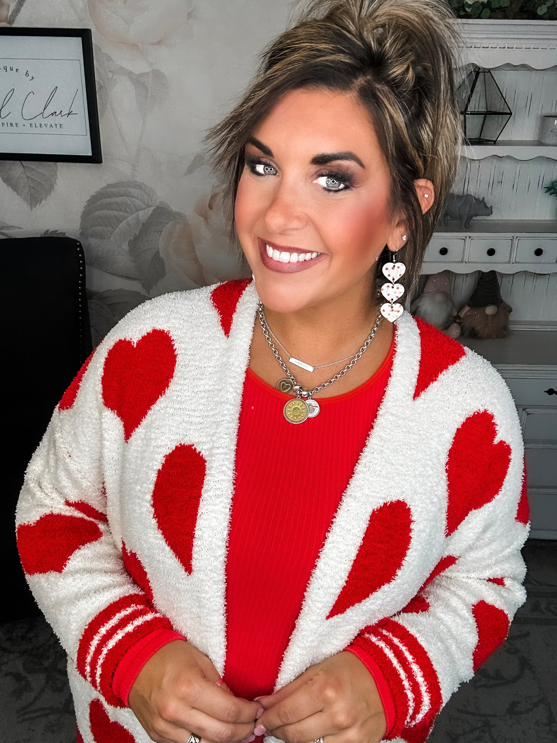 On Cloud Nine Valentine Cardigan - Red