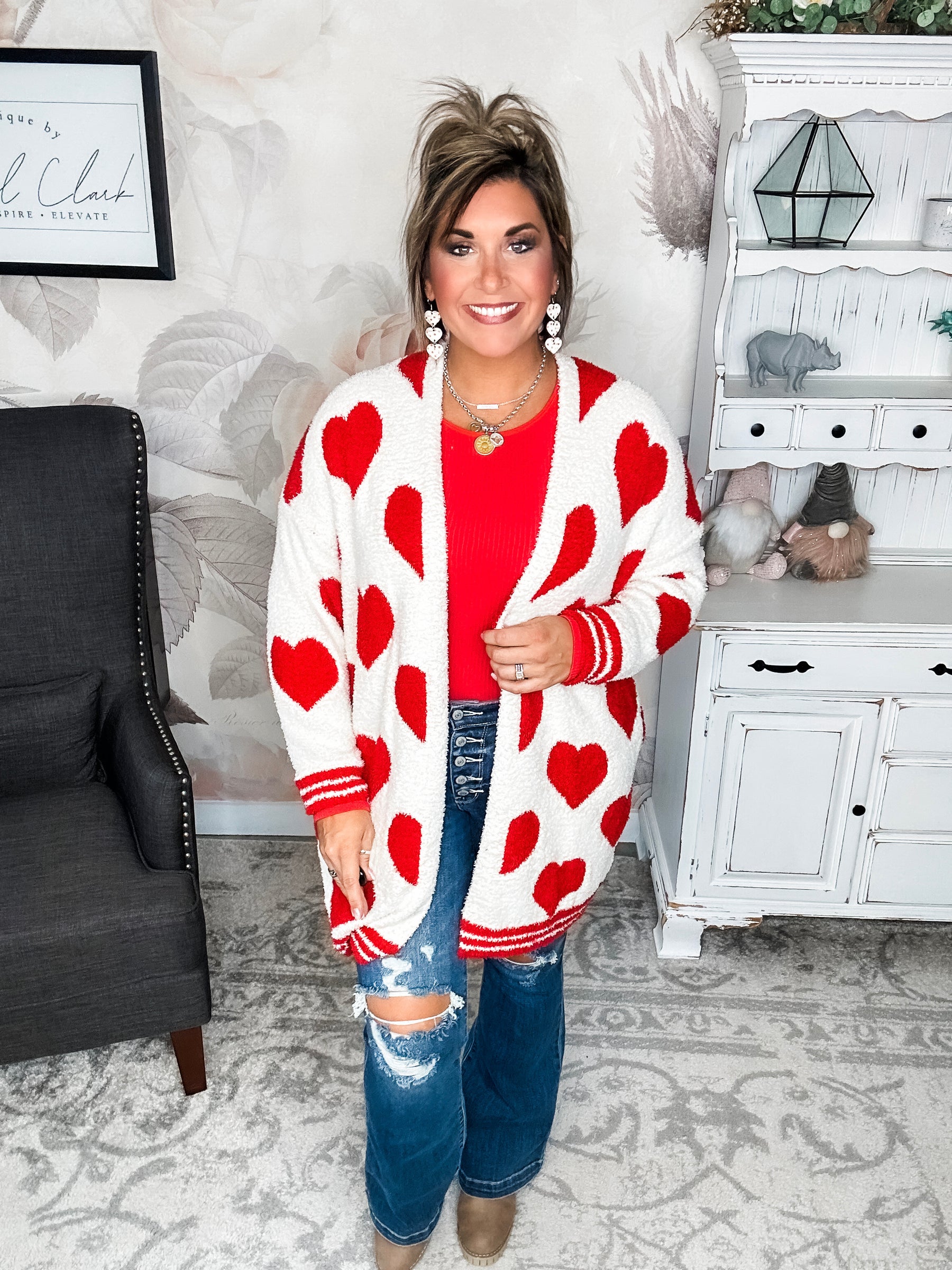 On Cloud Nine Valentine Cardigan - Red