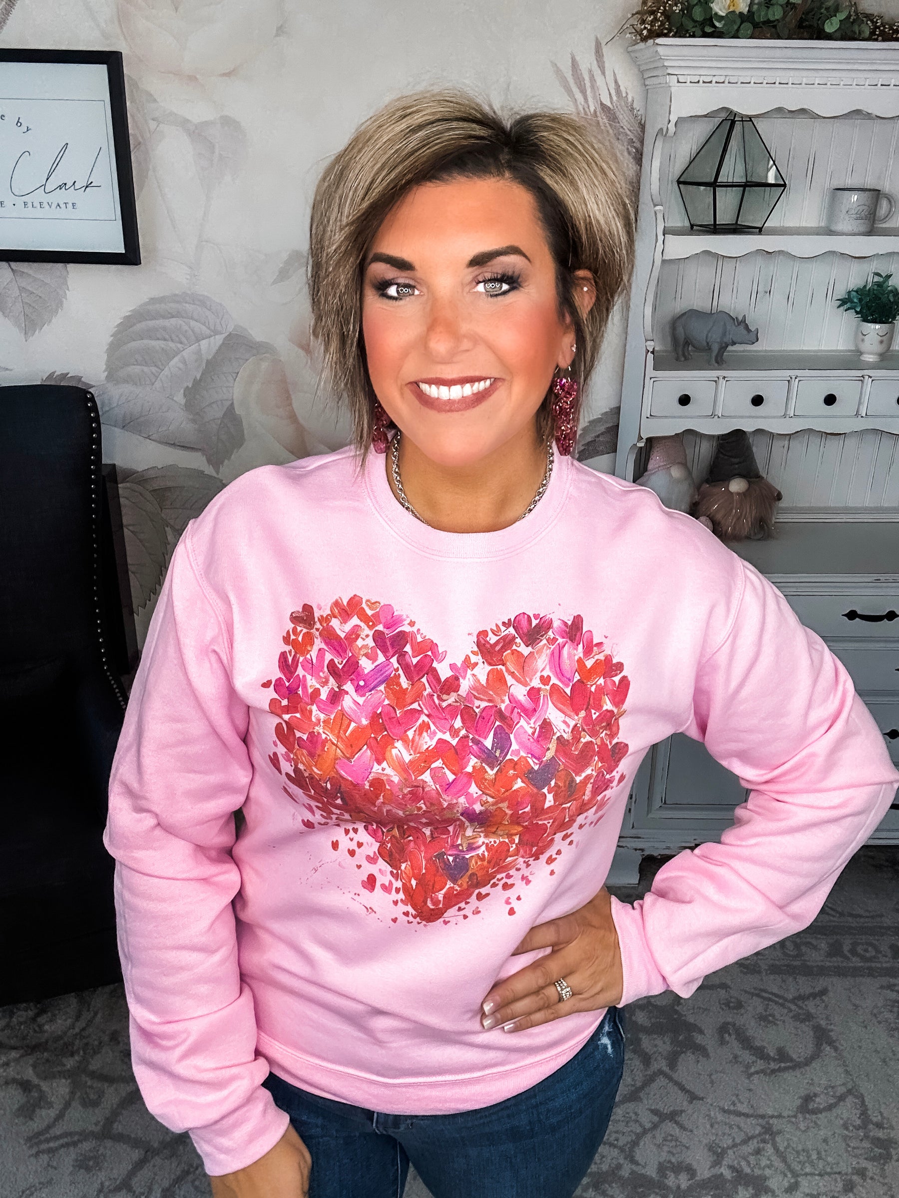 Painted Hearts Graphic Sweatshirt