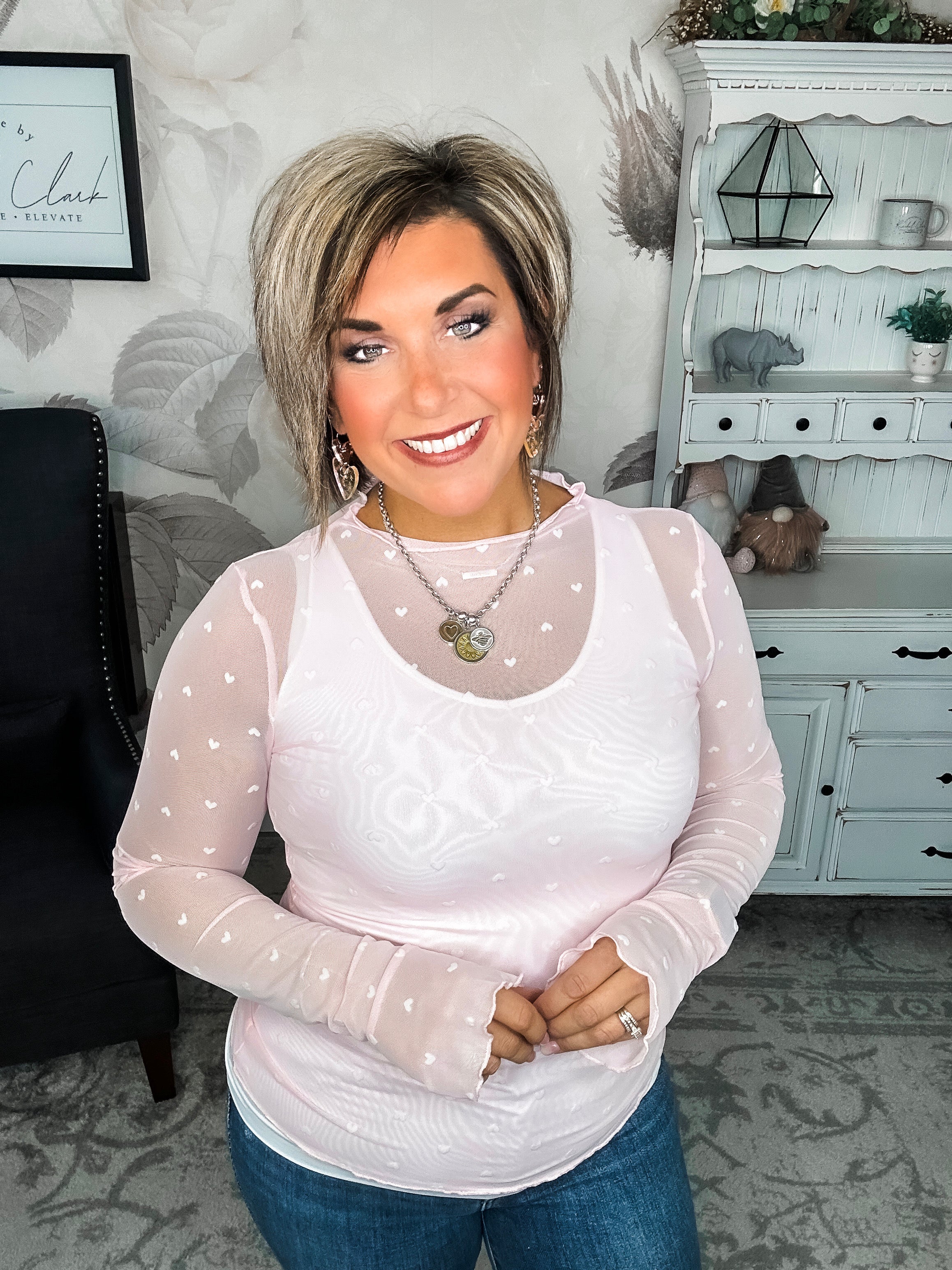 Still In To You Mesh Top - Light Pink