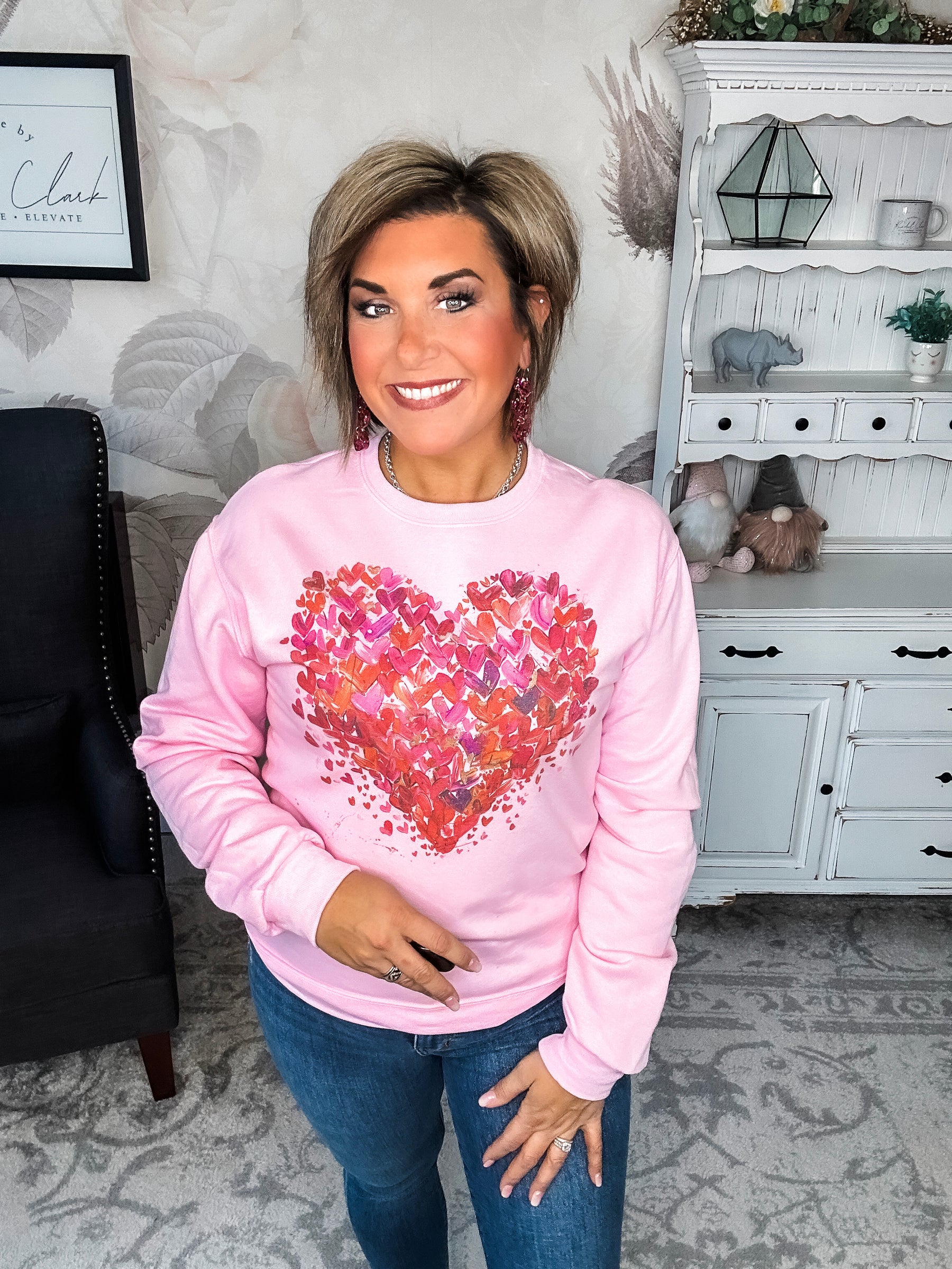 Painted Hearts Graphic Sweatshirt