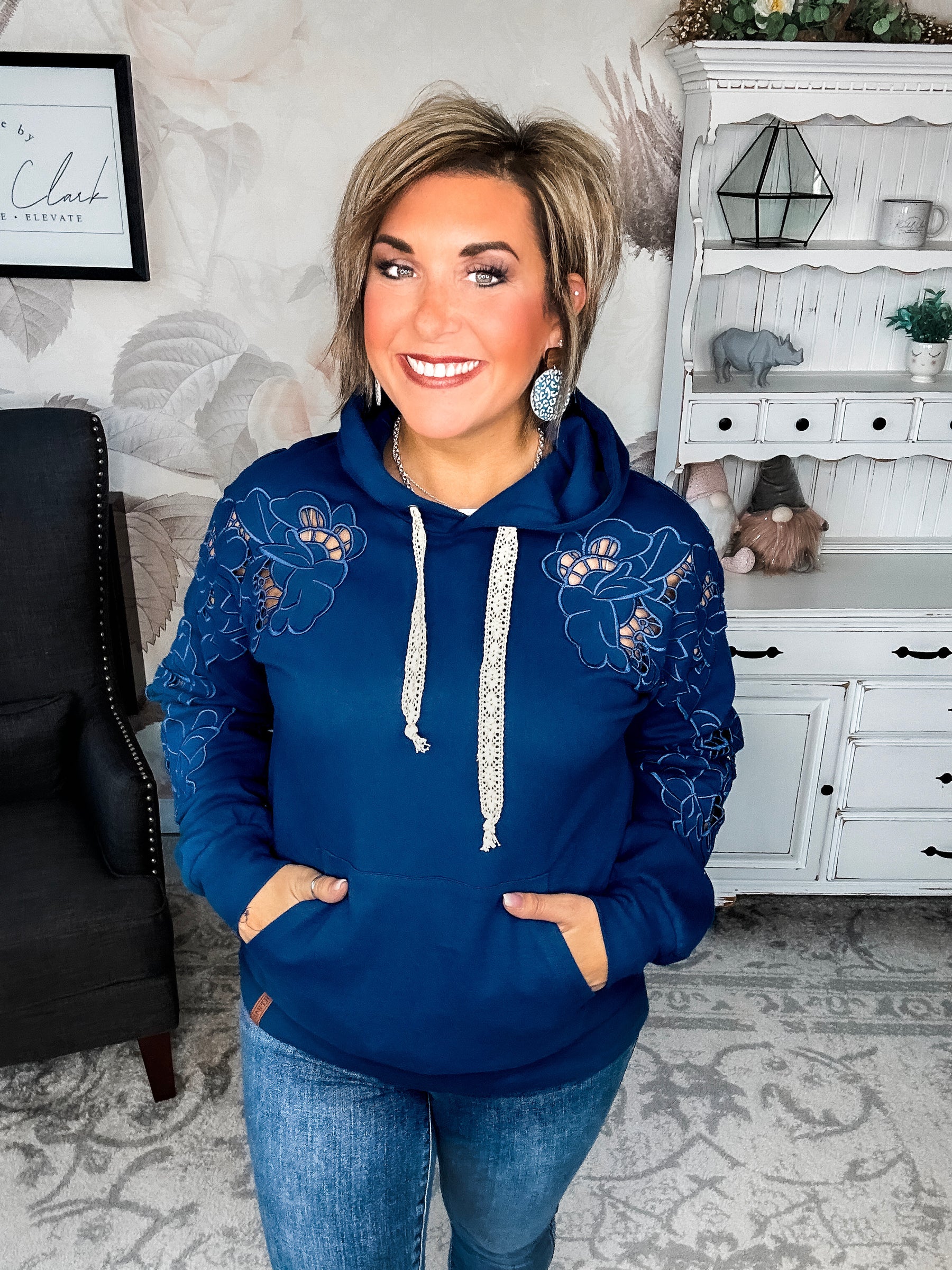 Ampersand Avenue University Hoodie - Love Story - Midnight Blue