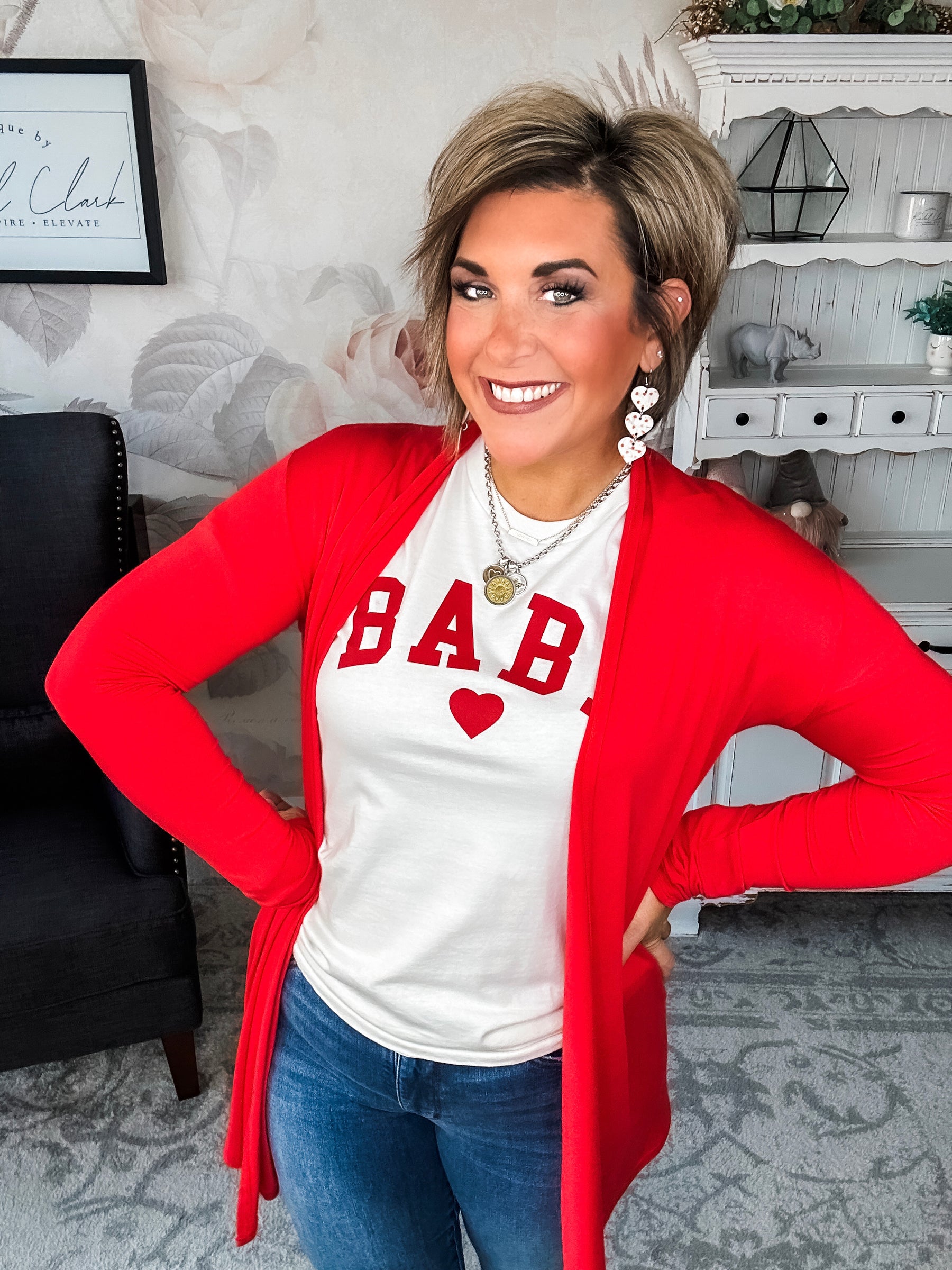 Love Never Fades Cardigan - Red