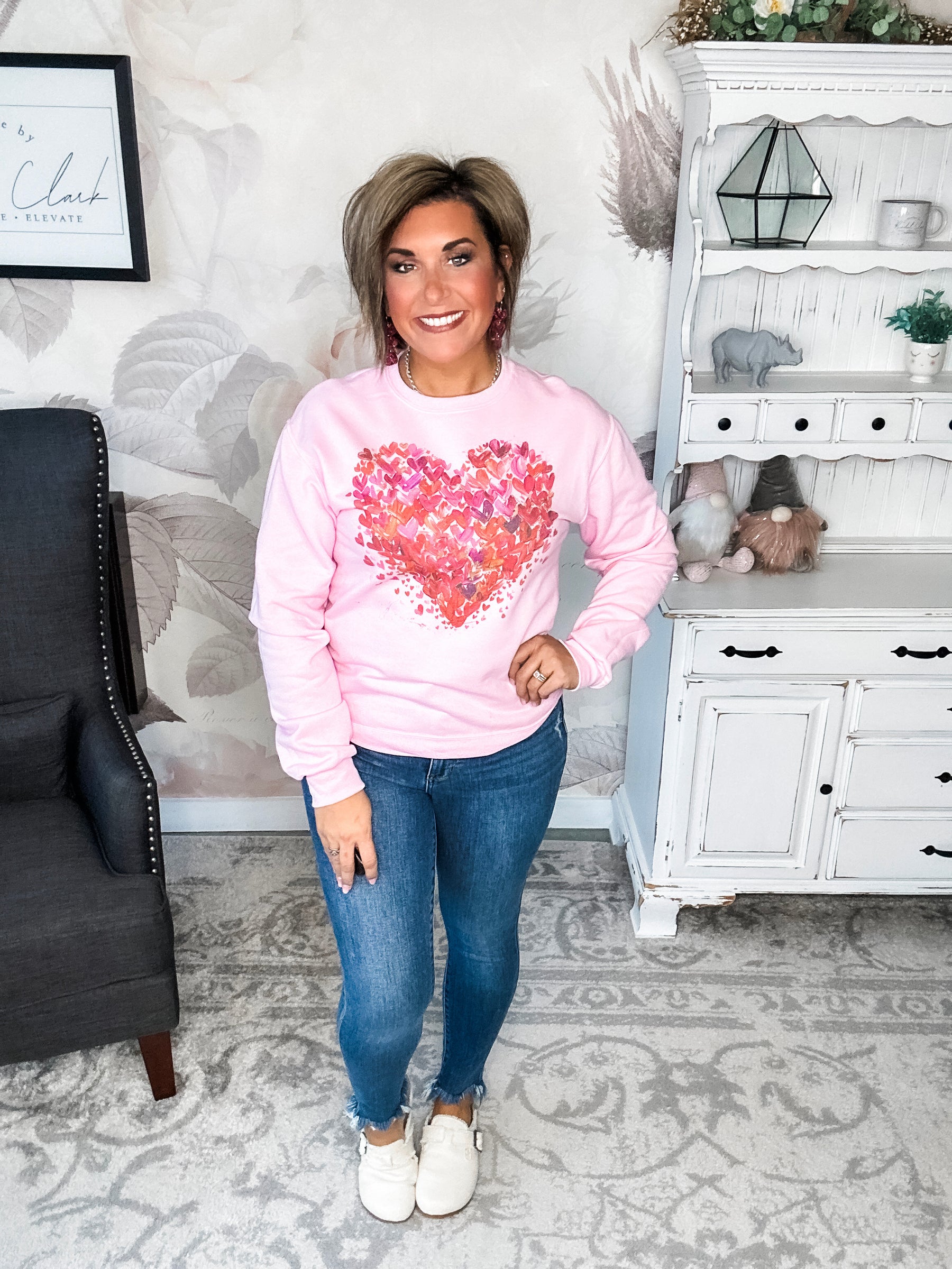 Painted Hearts Graphic Sweatshirt