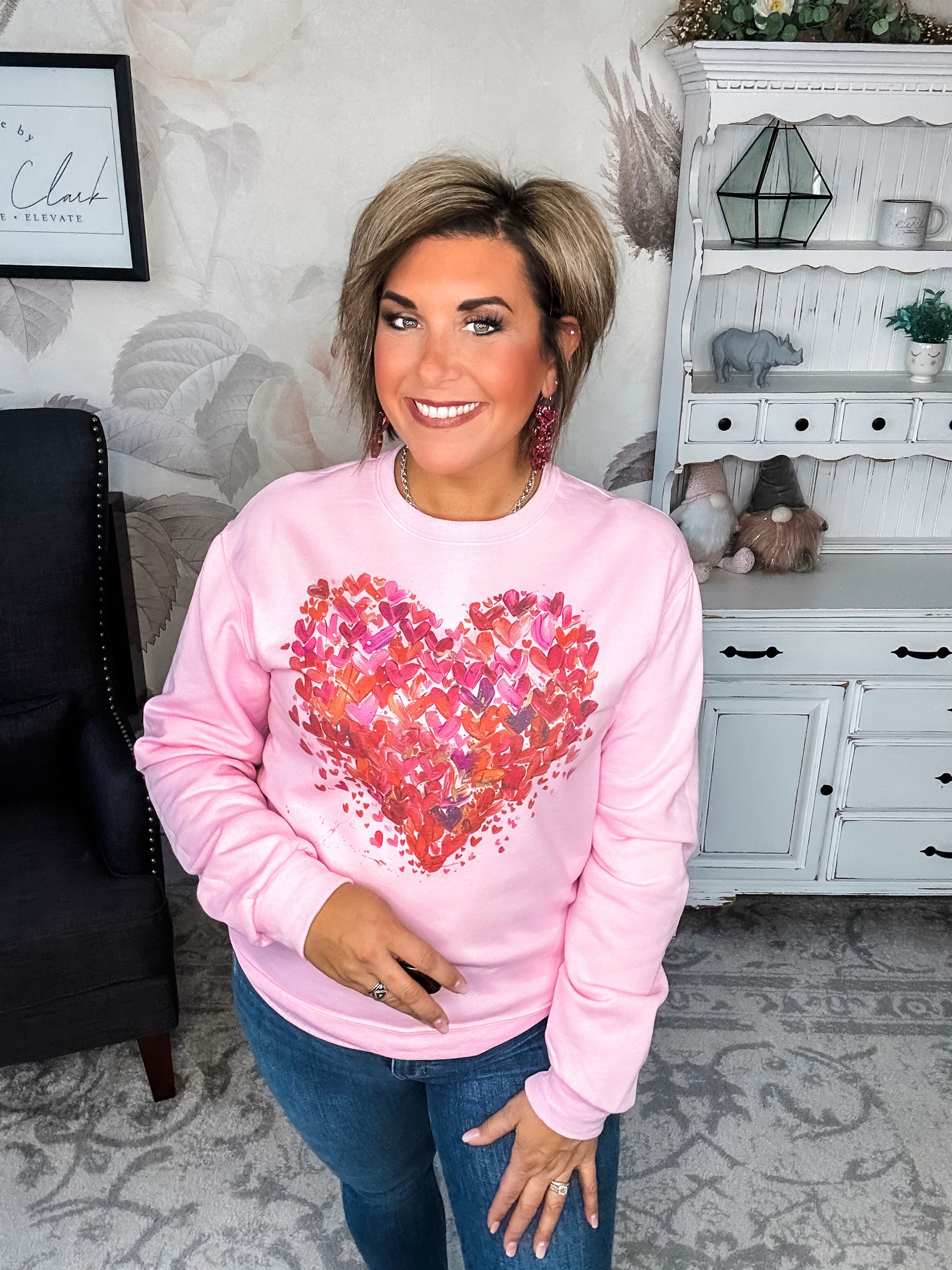 Painted Hearts Graphic Sweatshirt