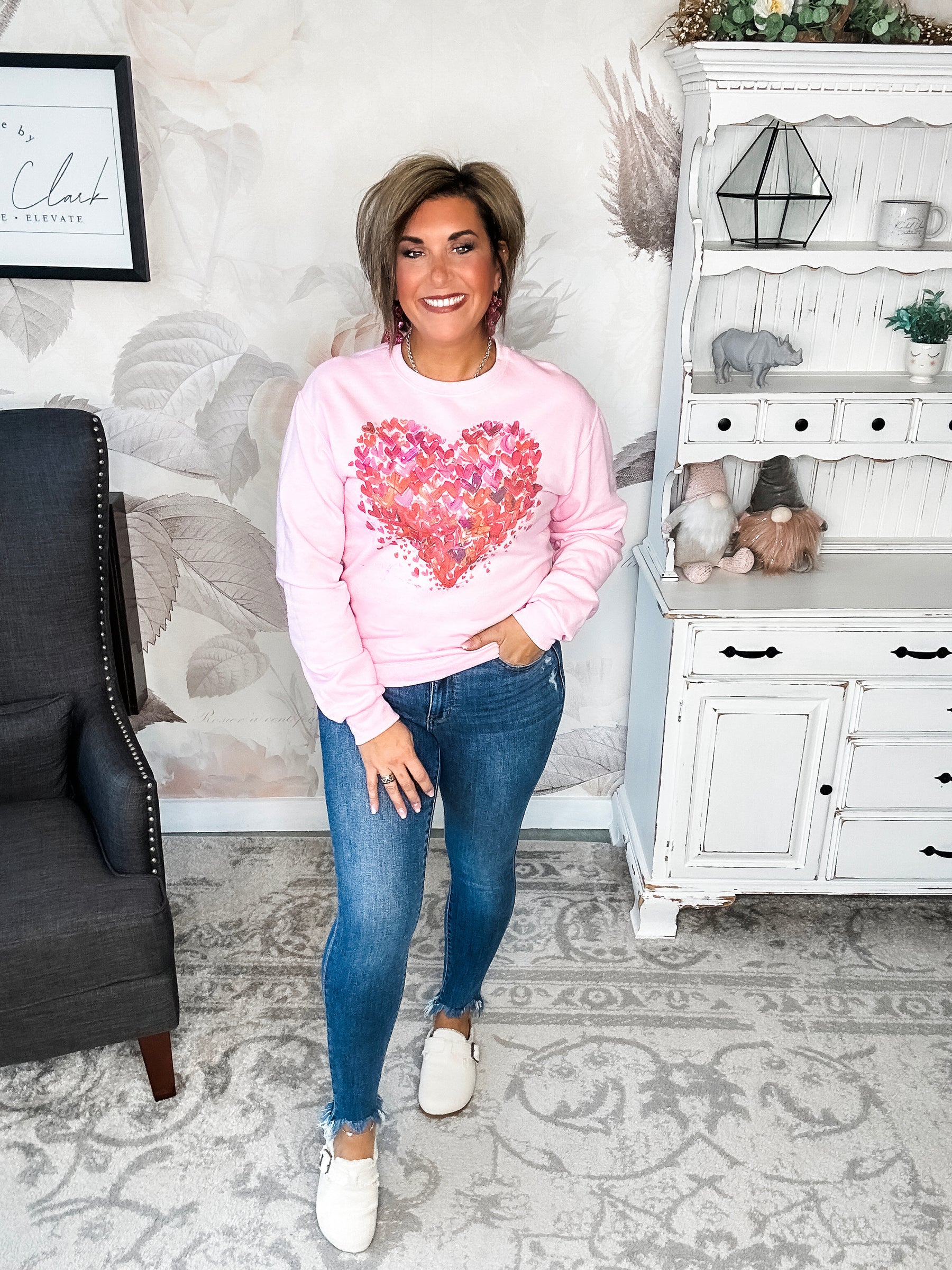 Painted Hearts Graphic Sweatshirt