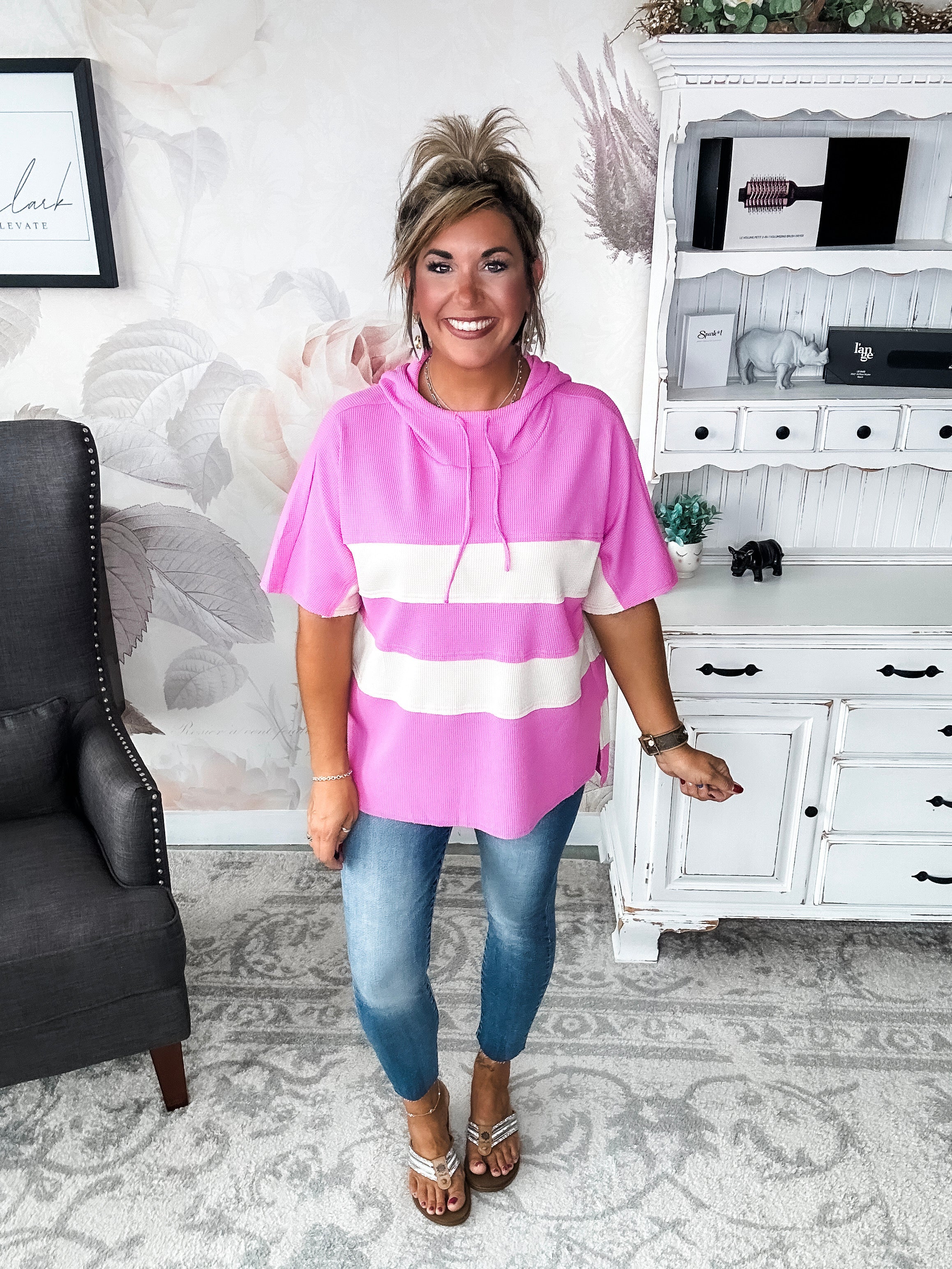 Made It All Up Hooded Top - Pink