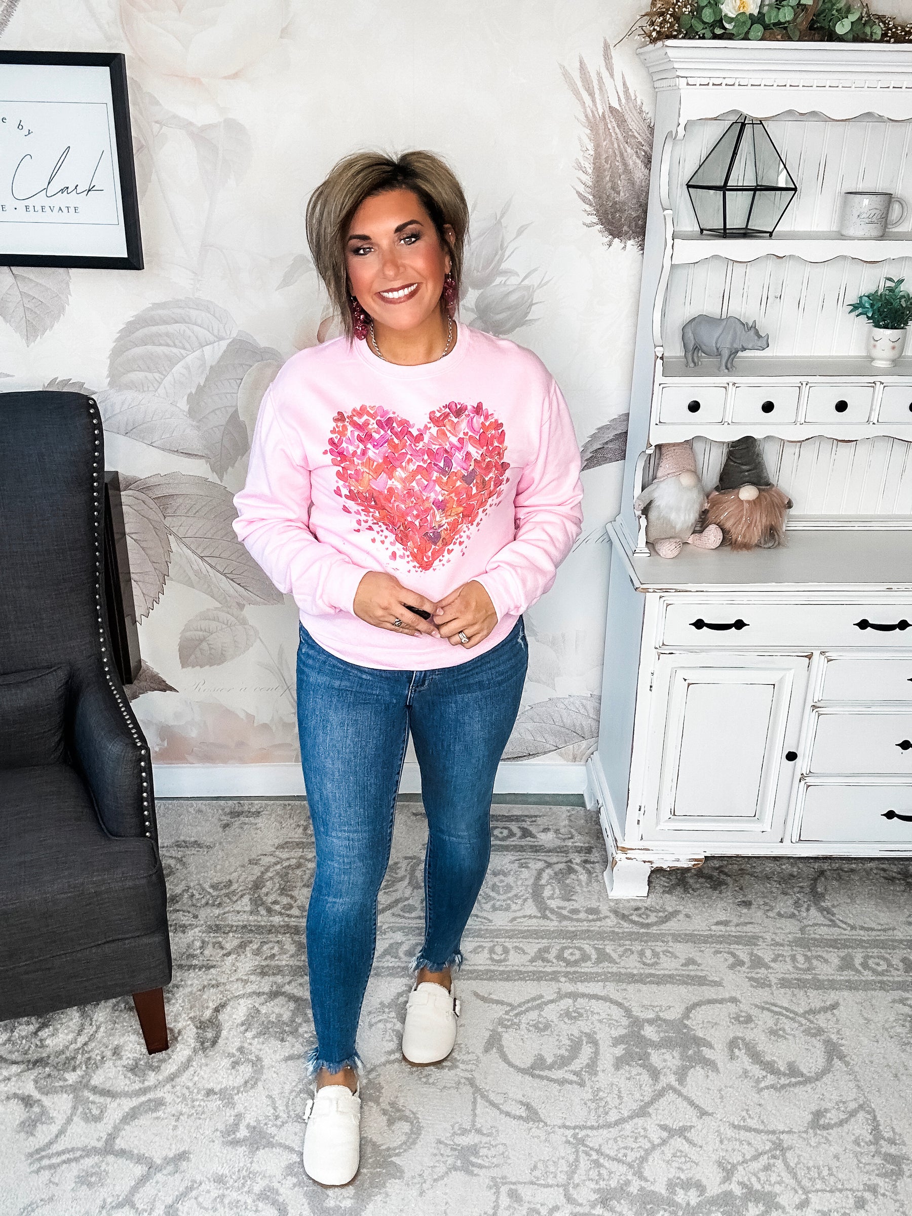 Painted Hearts Graphic Sweatshirt