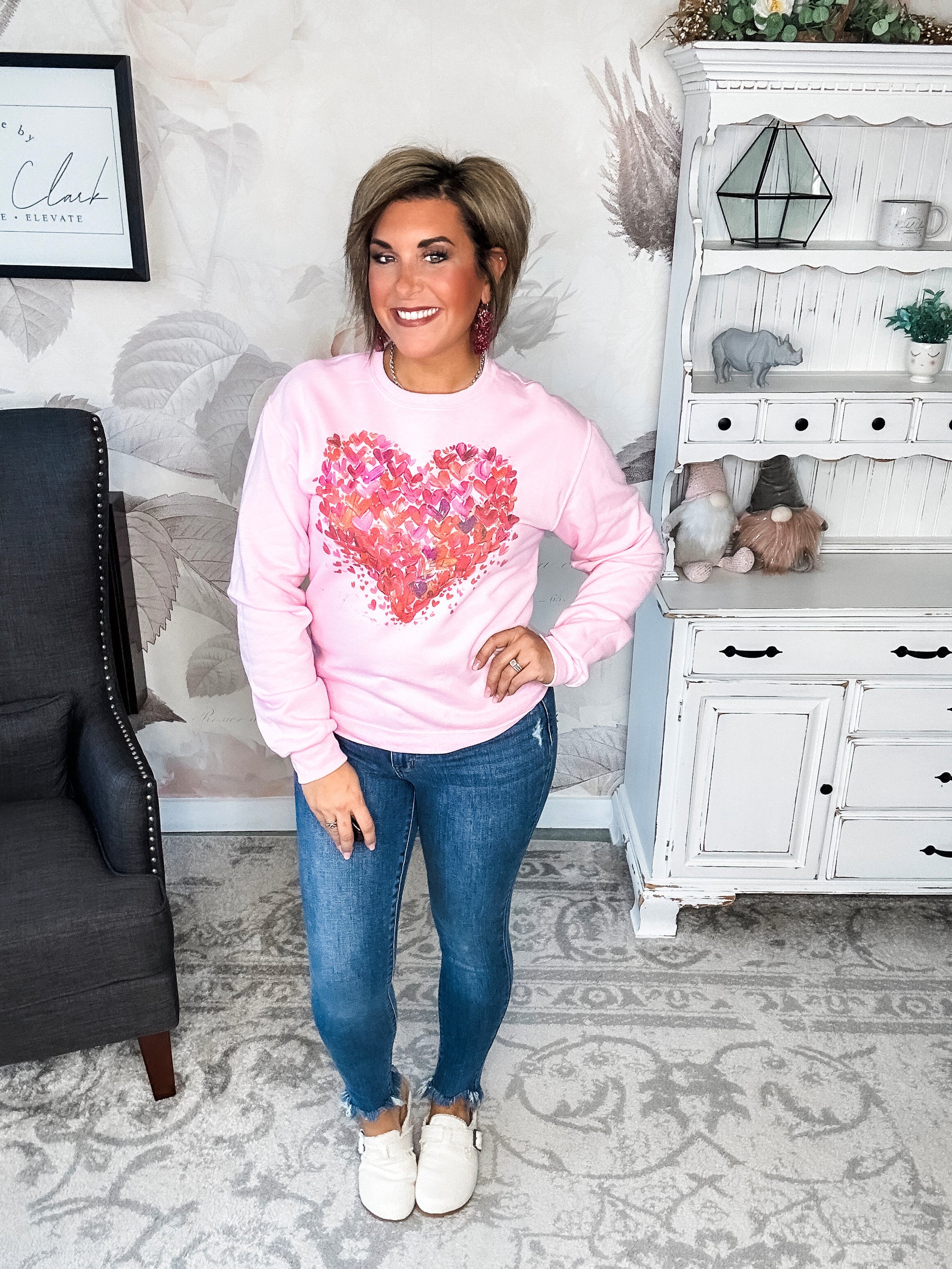 Painted Hearts Graphic Sweatshirt