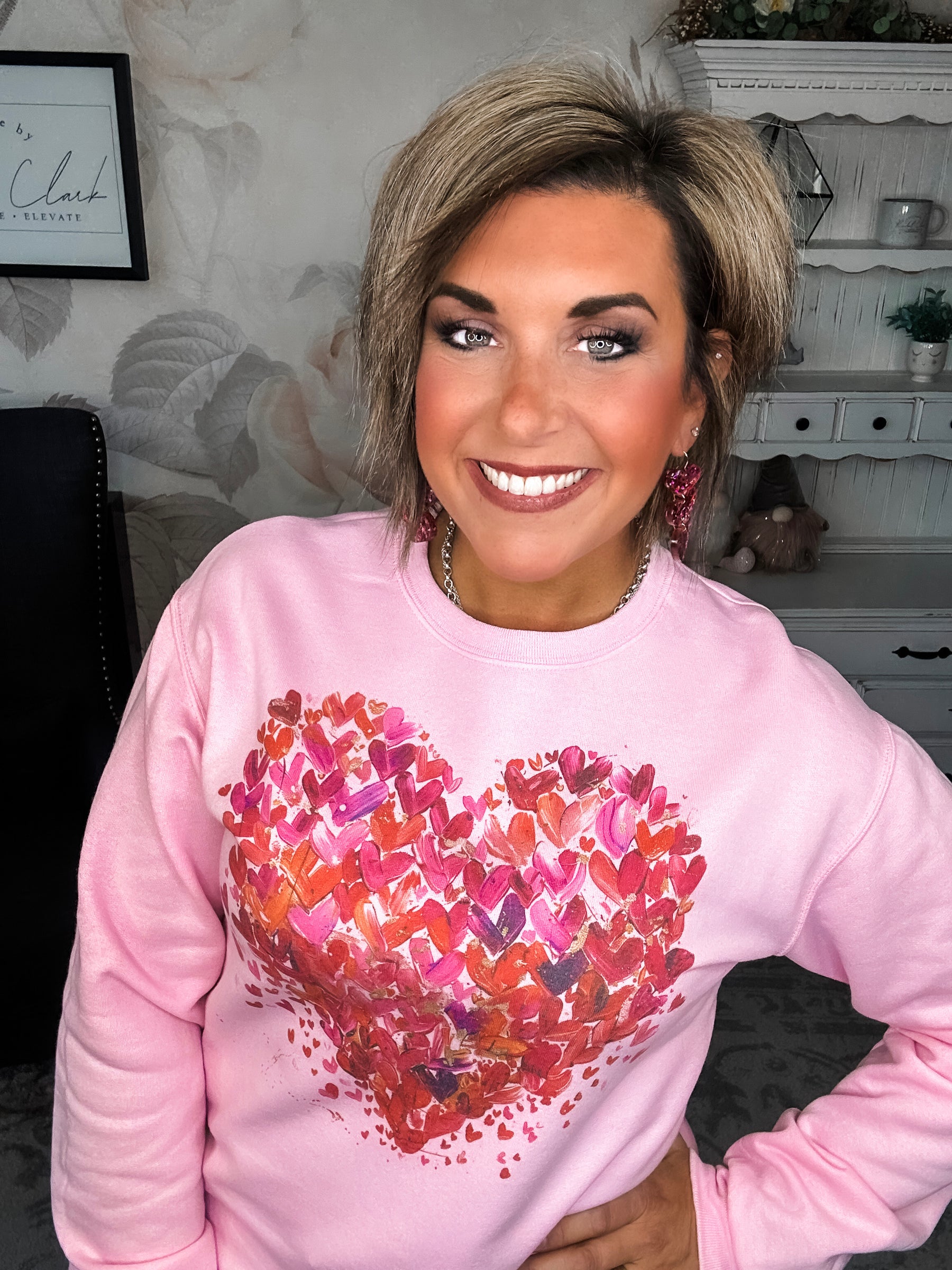 Painted Hearts Graphic Sweatshirt