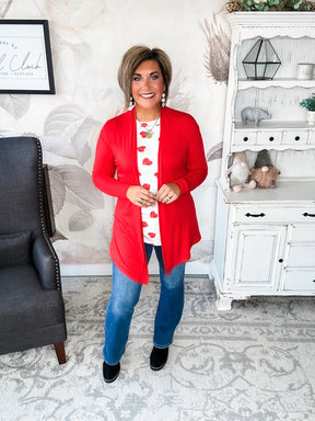 Love Never Fades Cardigan - Red