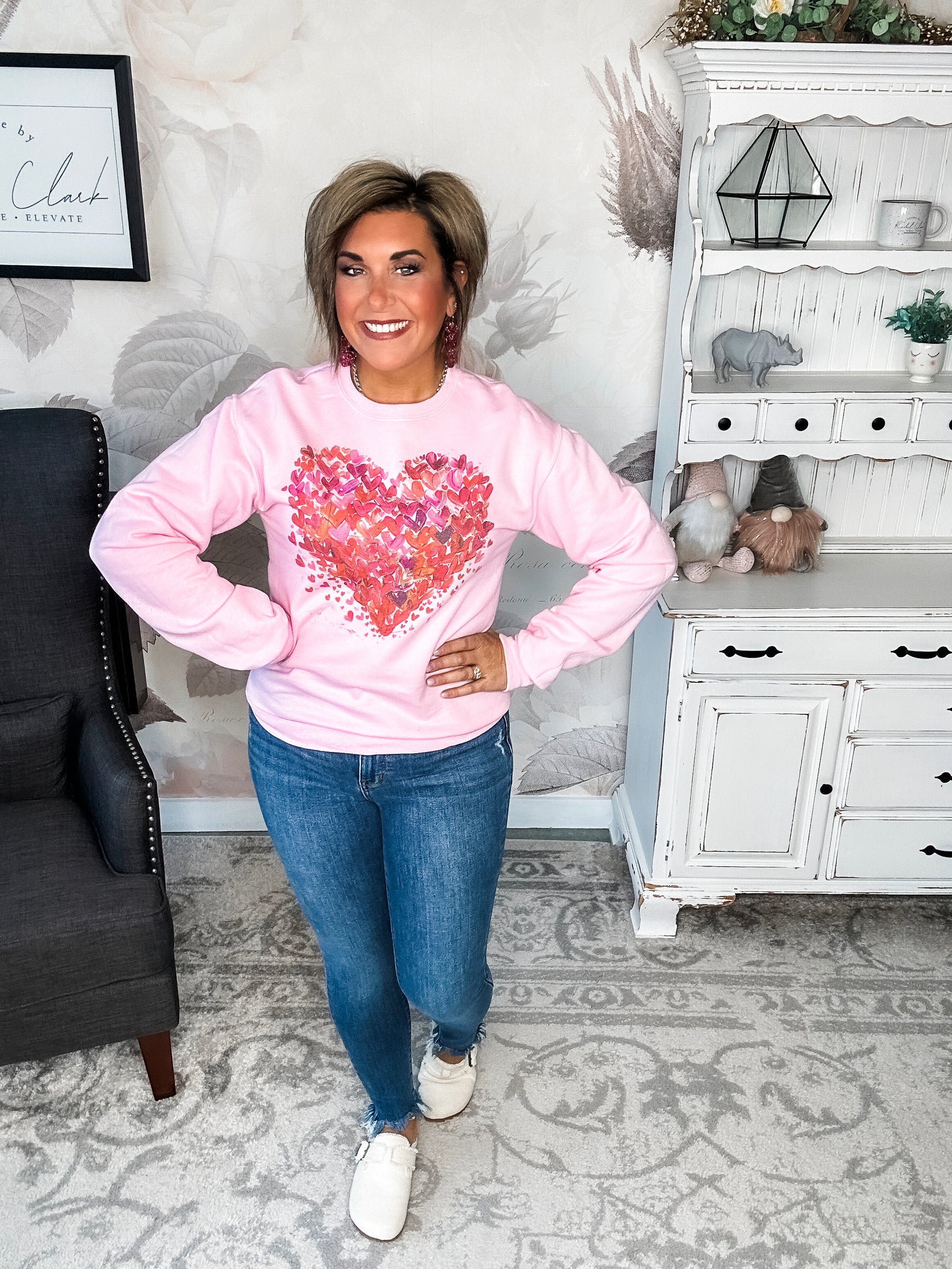 Painted Hearts Graphic Sweatshirt