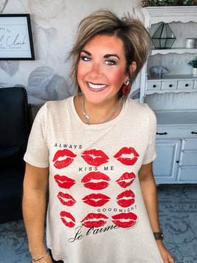 Always Kiss Me Goodnight Scoop Neck Graphic Tee