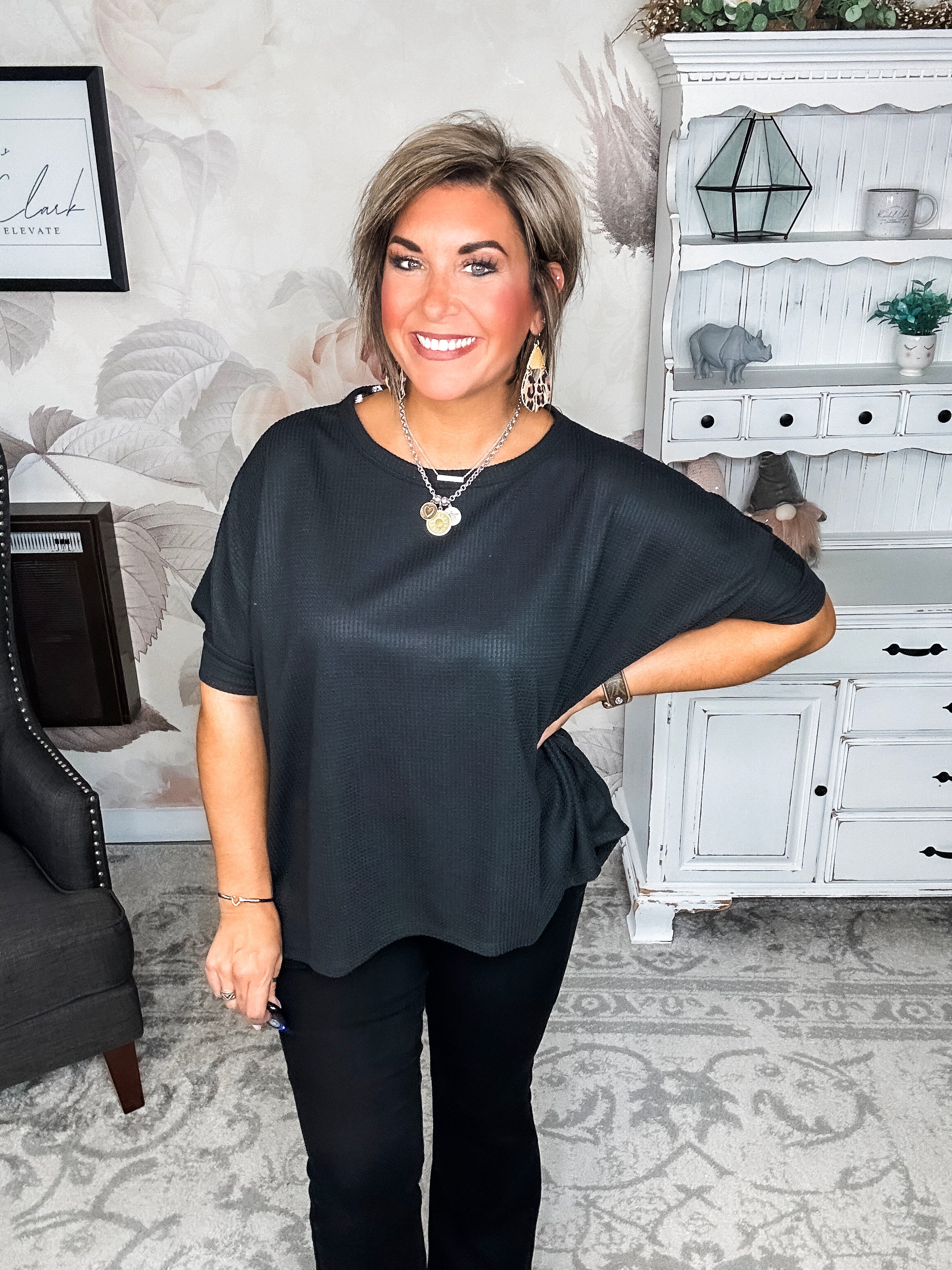 Wonderful Life Boxy Top - Black