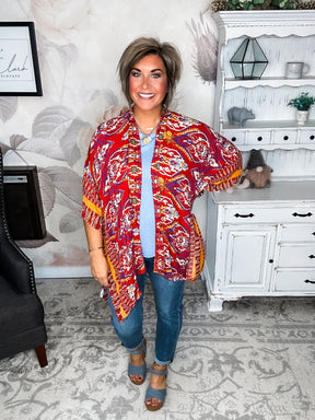 The Perfect Mix Kimono - Red