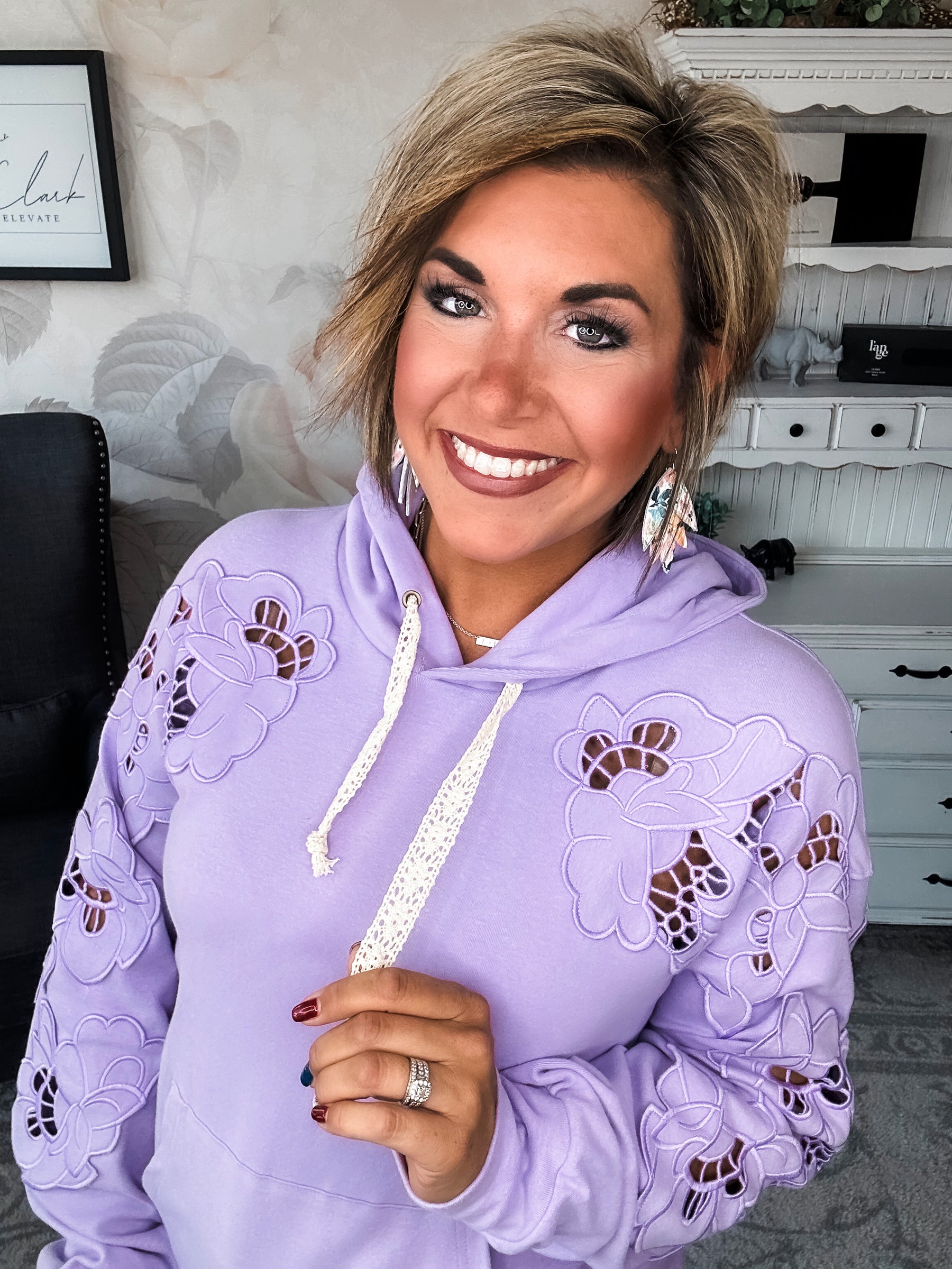 Ampersand Avenue University Hoodie - Love Story - Lilac